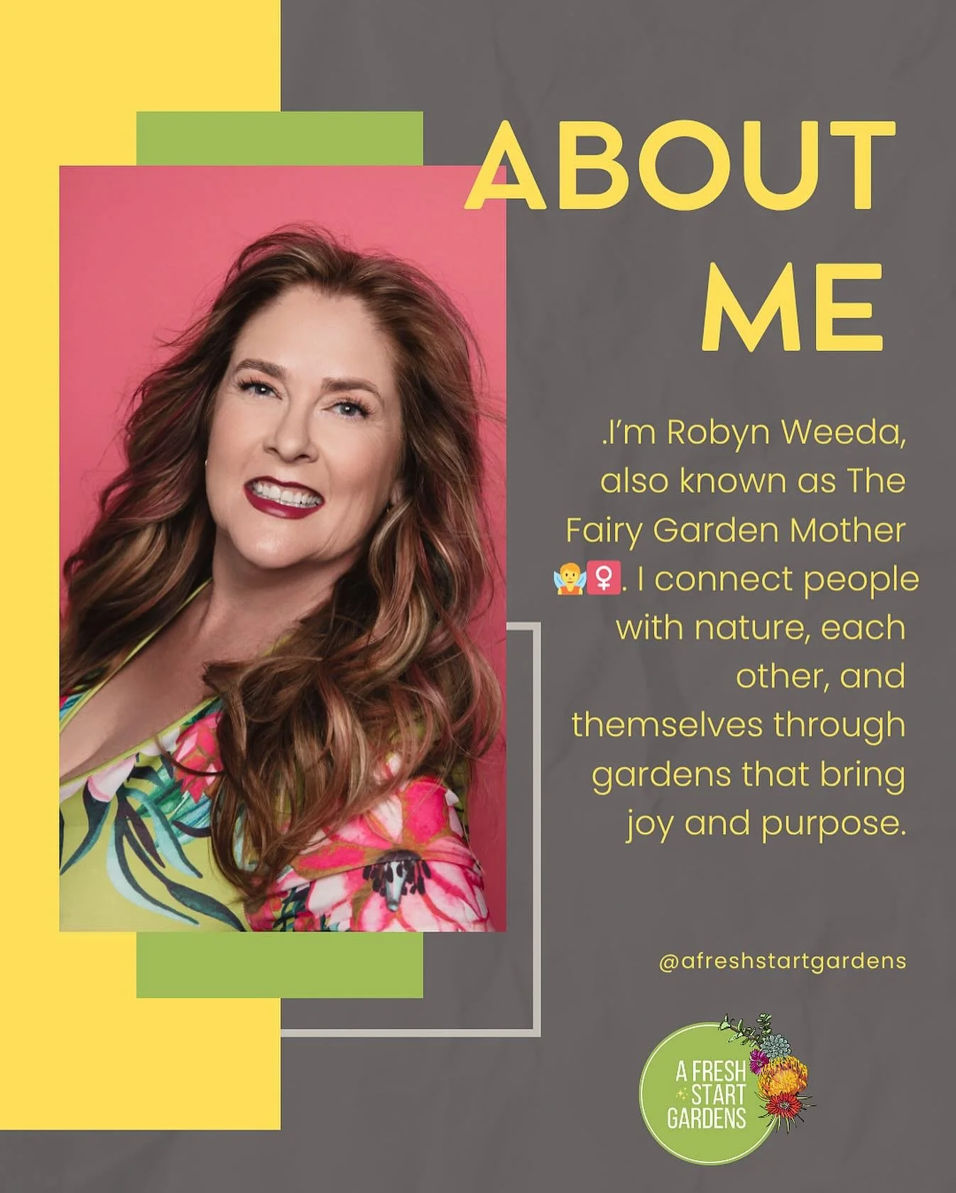 🌿✨ It&rsquo;s been a while since I&rsquo;ve introduced myself &mdash; life has been full of growth (plants included 🌱).
I&rsquo;m Robyn Weeda Stephenson, also known as The Fairy Garden Mother 🧚&zwj;♀️. I connect people with nature, each other, and