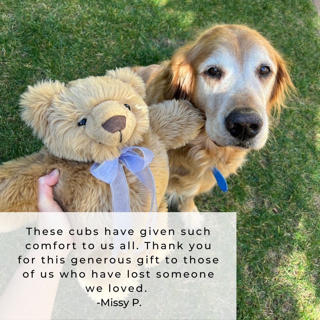 &quot;These cubs have given such comfort to us all. Thank you for this generous gift to those of us who have lost someone we loved.&quot; -Missy P.

#thecomfortcub #cub #teddybear #hopeyoucanhold #testimonialtuesday #comfort #tuesday #hug #testimonyt