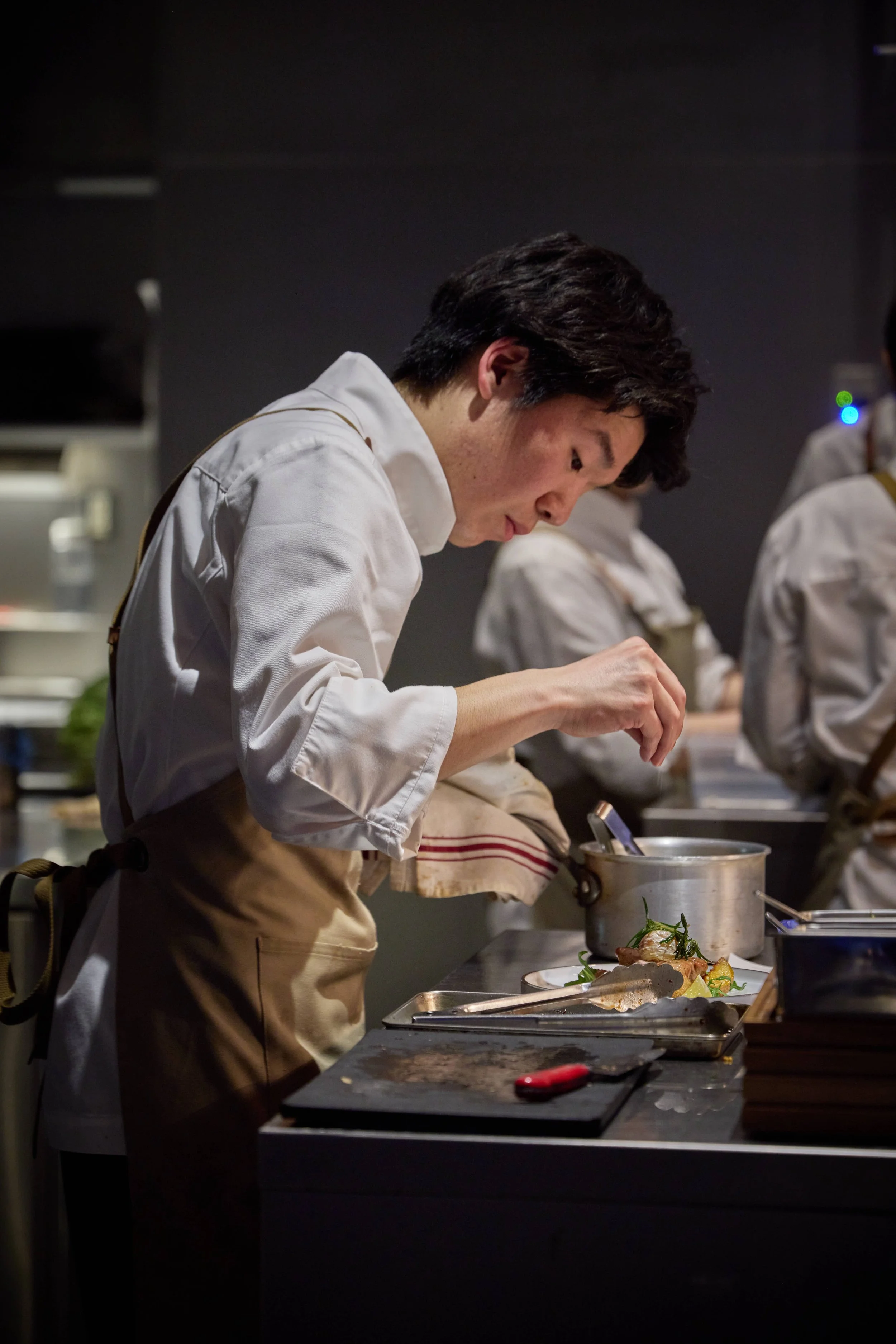 Chef garnishing Japan