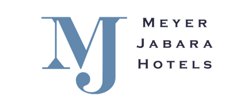 Logo for Meyer Jabara Hotels with a large stylized 'M' and 'J' and the company name to the right