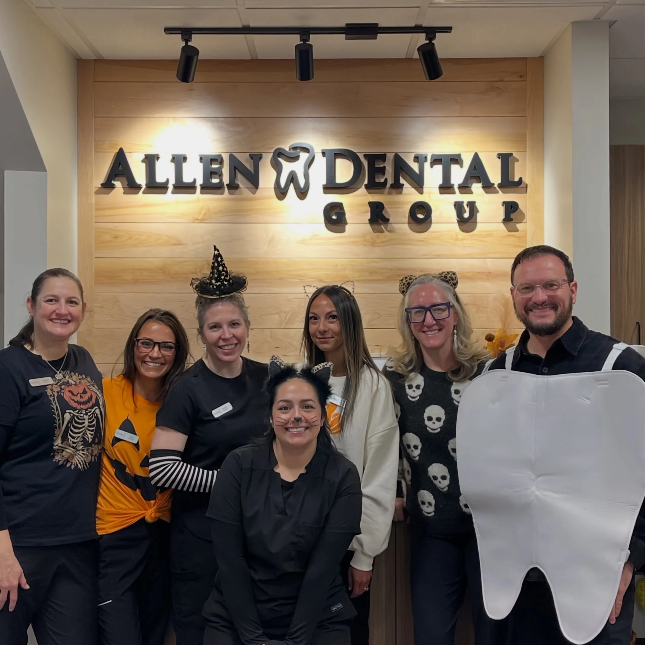 🎃🦷 Fangs out, smiles on! 👻🧡

Our team at Allen Dental Group is getting into the Halloween spirit! 🕸️ From spooky smiles to fang-tastic fun, we&rsquo;re wishing all our amazing patients a Halloween filled with sweet treats, lots of laughter, and 