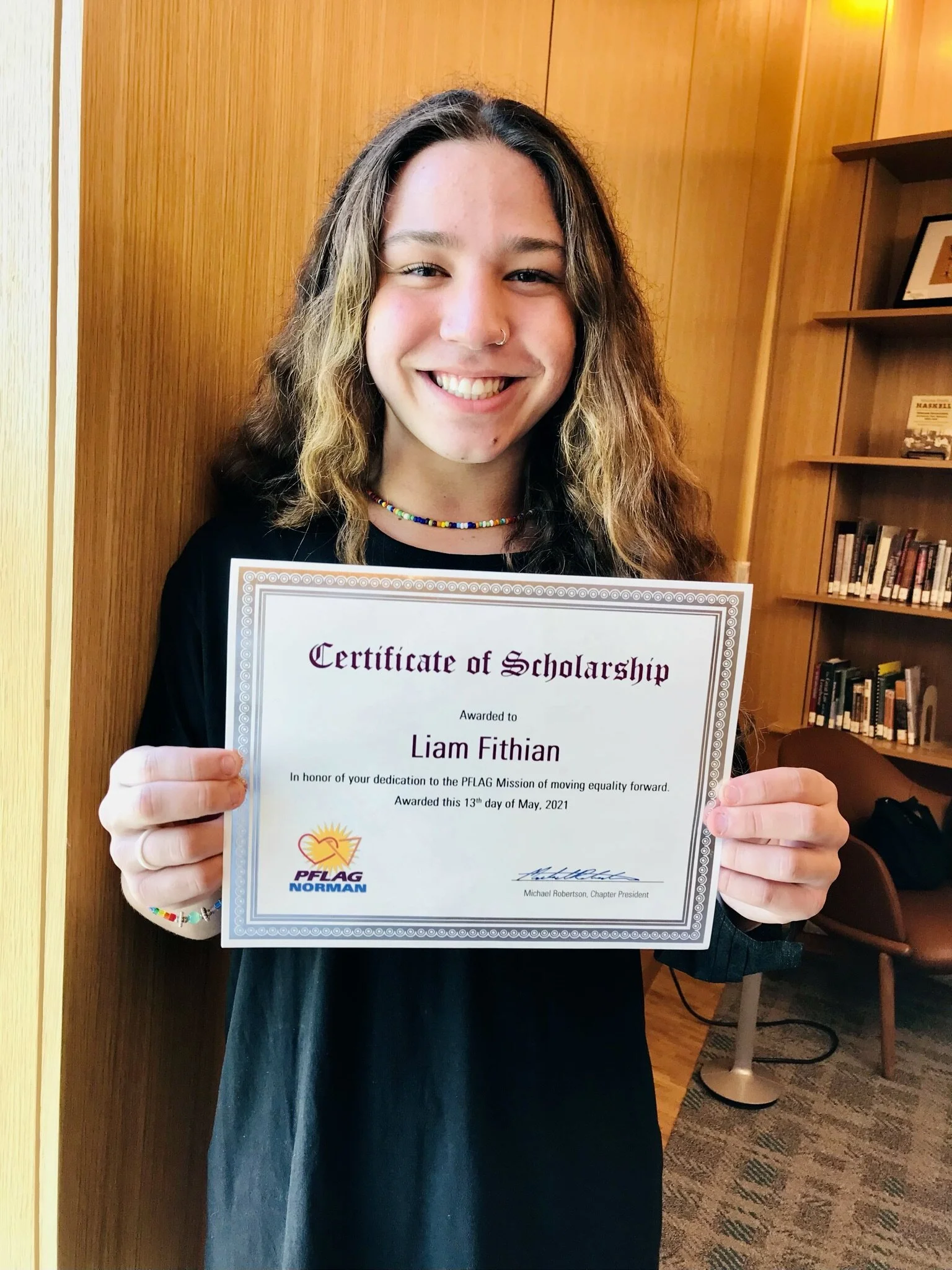 PFLAG Norman announces their 2021 Scholarship Recipient