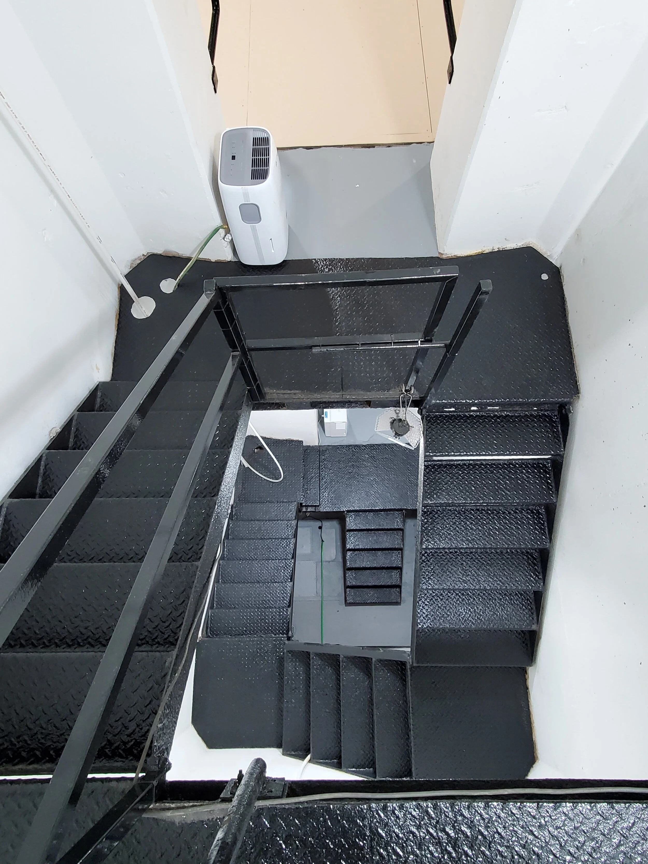 Stairway down to lower level of Launch Control Center and then down to tunnel to missile silo