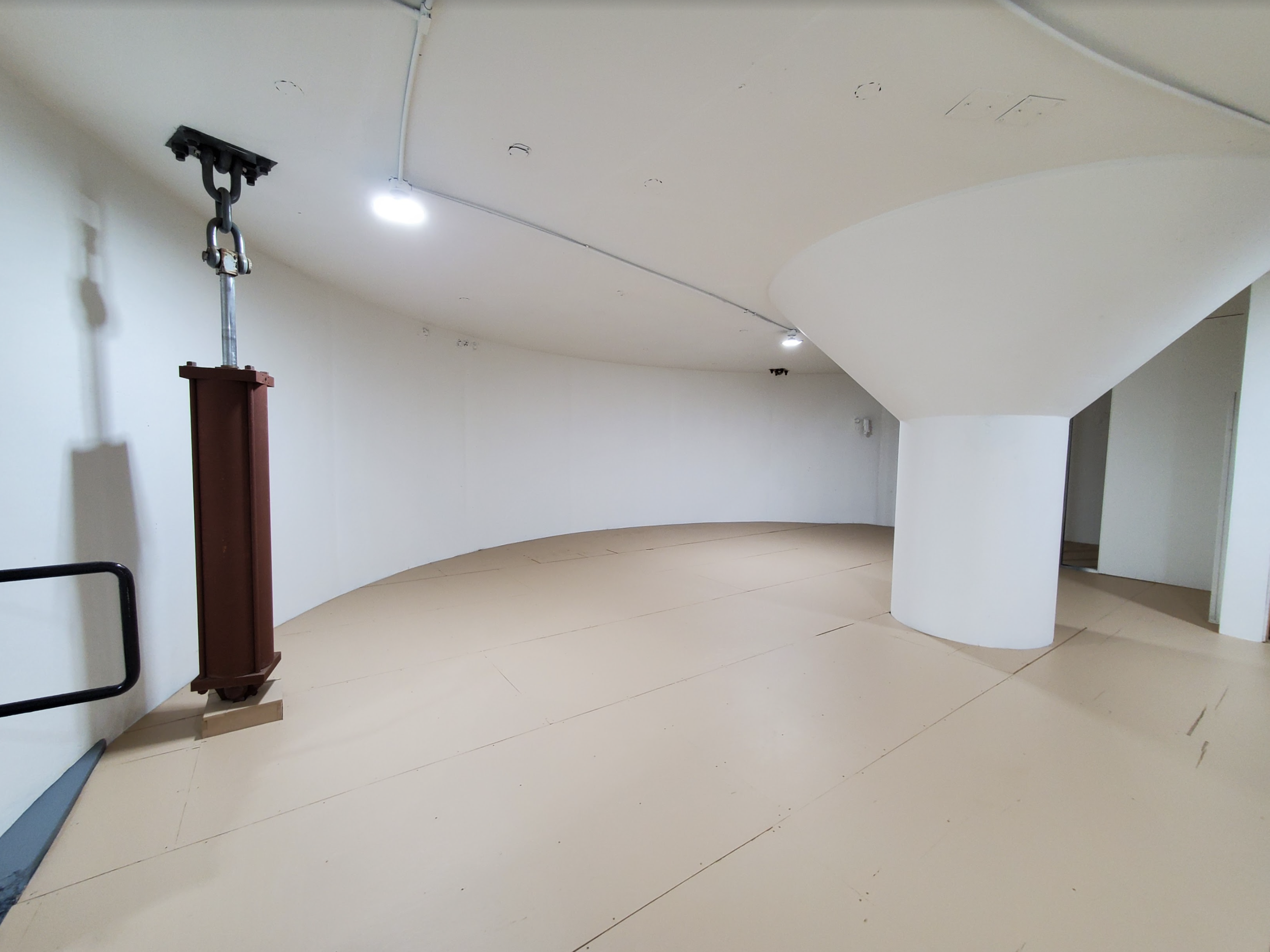 Upper level of Launch Control Center.  Floor supported by shock absorbers to protect against earthquakes and from nearby nuclear blasts.