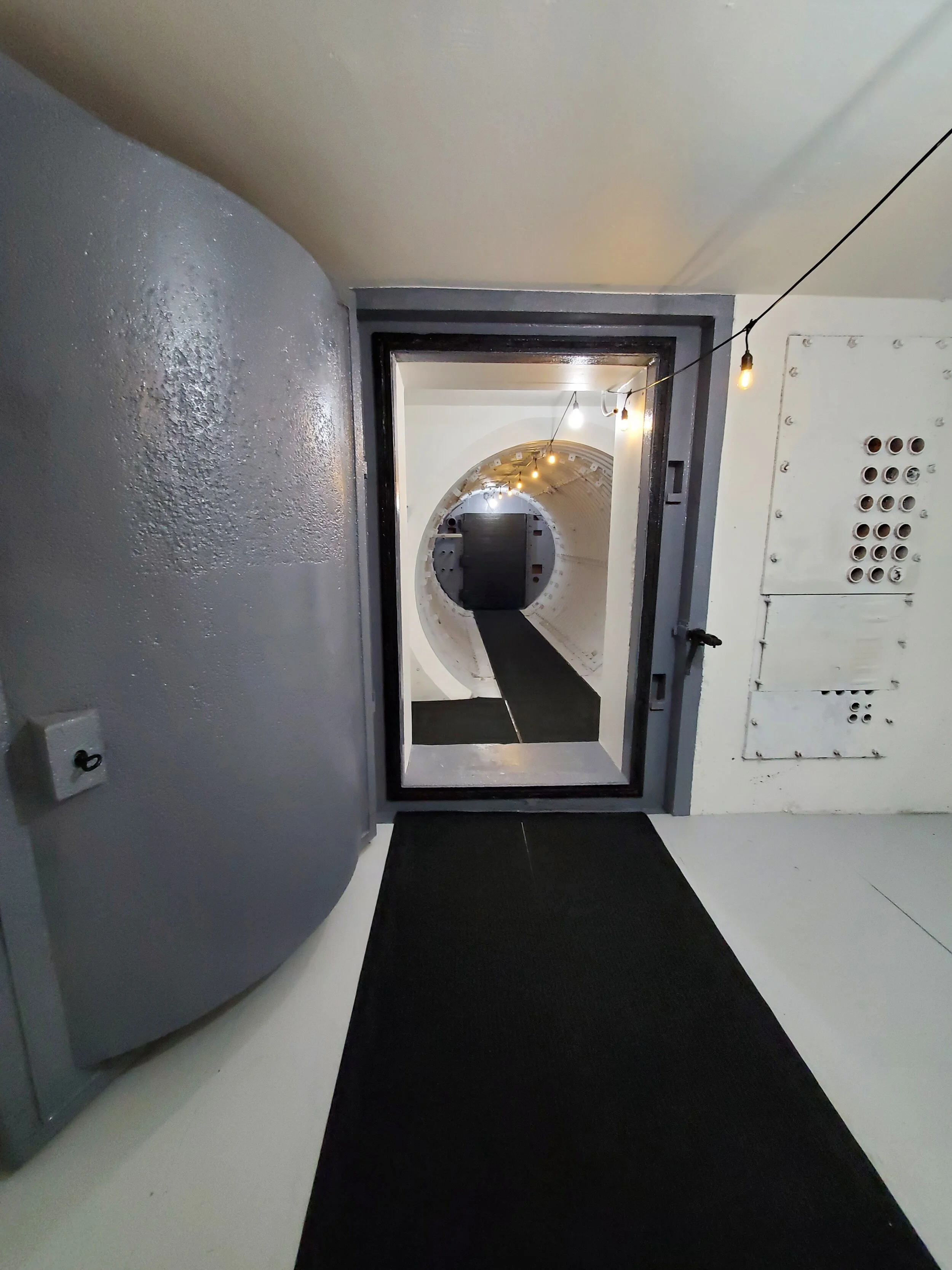 Tunnel looking back from silo. There are 2 blast doors and a fire door between silo and Launch control.