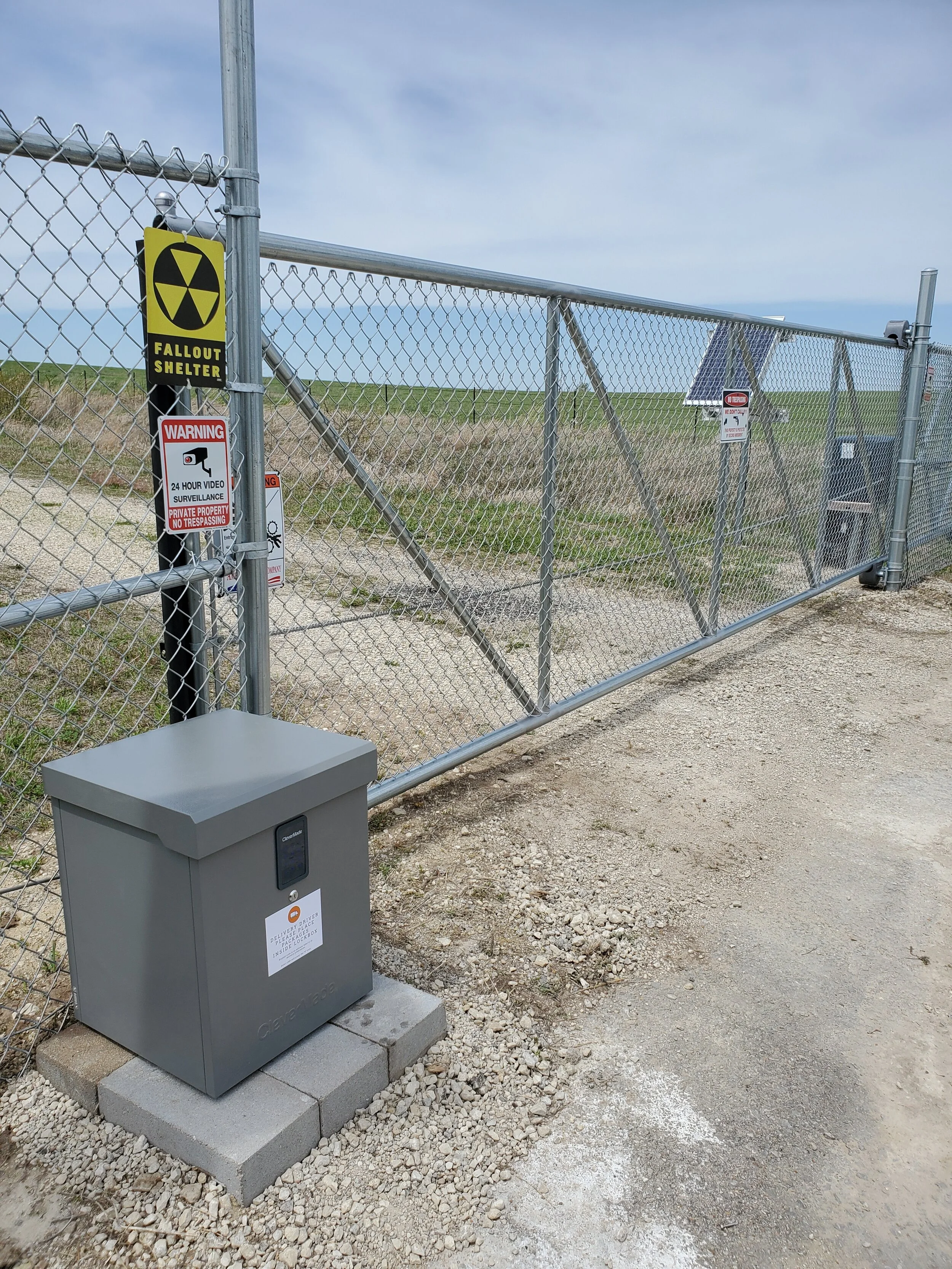 Solar-powered entrance gate