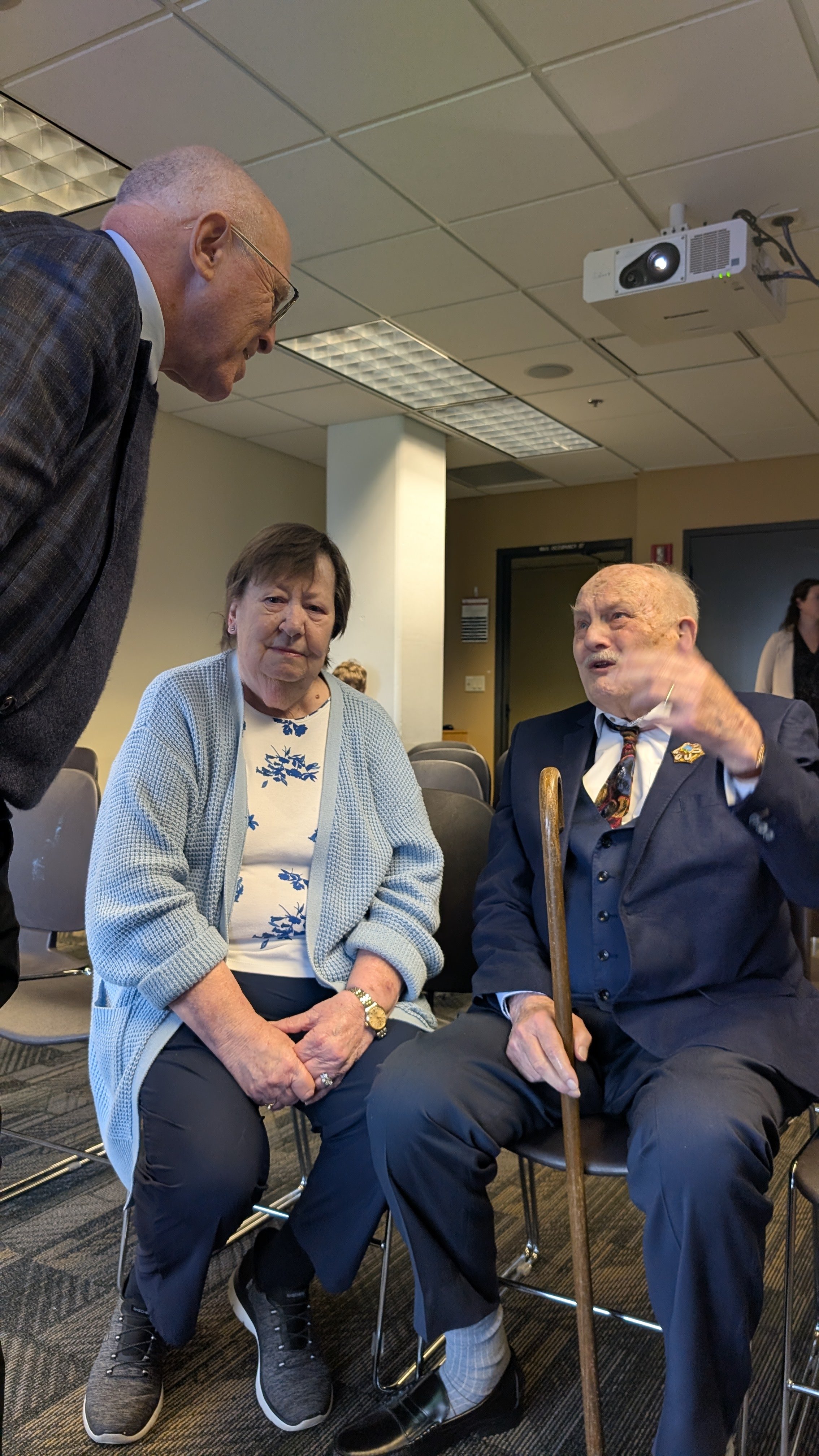 Pres. Klecheski meeting with Dr. Henry Schwarz and his wife before the start of the meeting. 