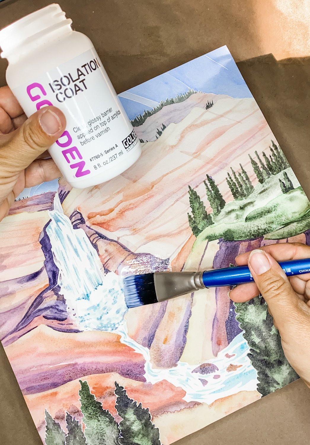 Using Cold Wax Medium to Seal a Finished Watercolor Painting 