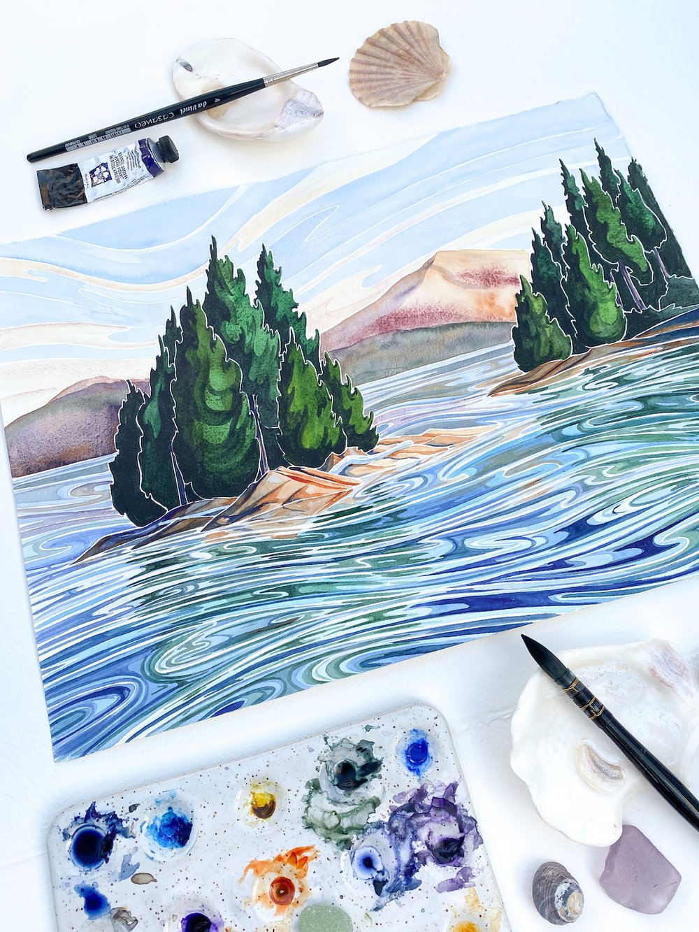 Painting Swirling Seas In Watercolour- A Free Tutorial — Andrea England  Fine Art