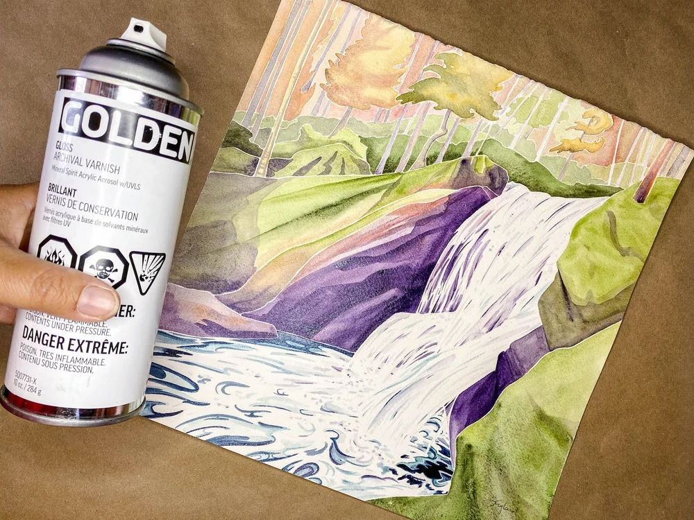 Tutorial How to Varnish a Watercolour Painting and Mount on a Wood