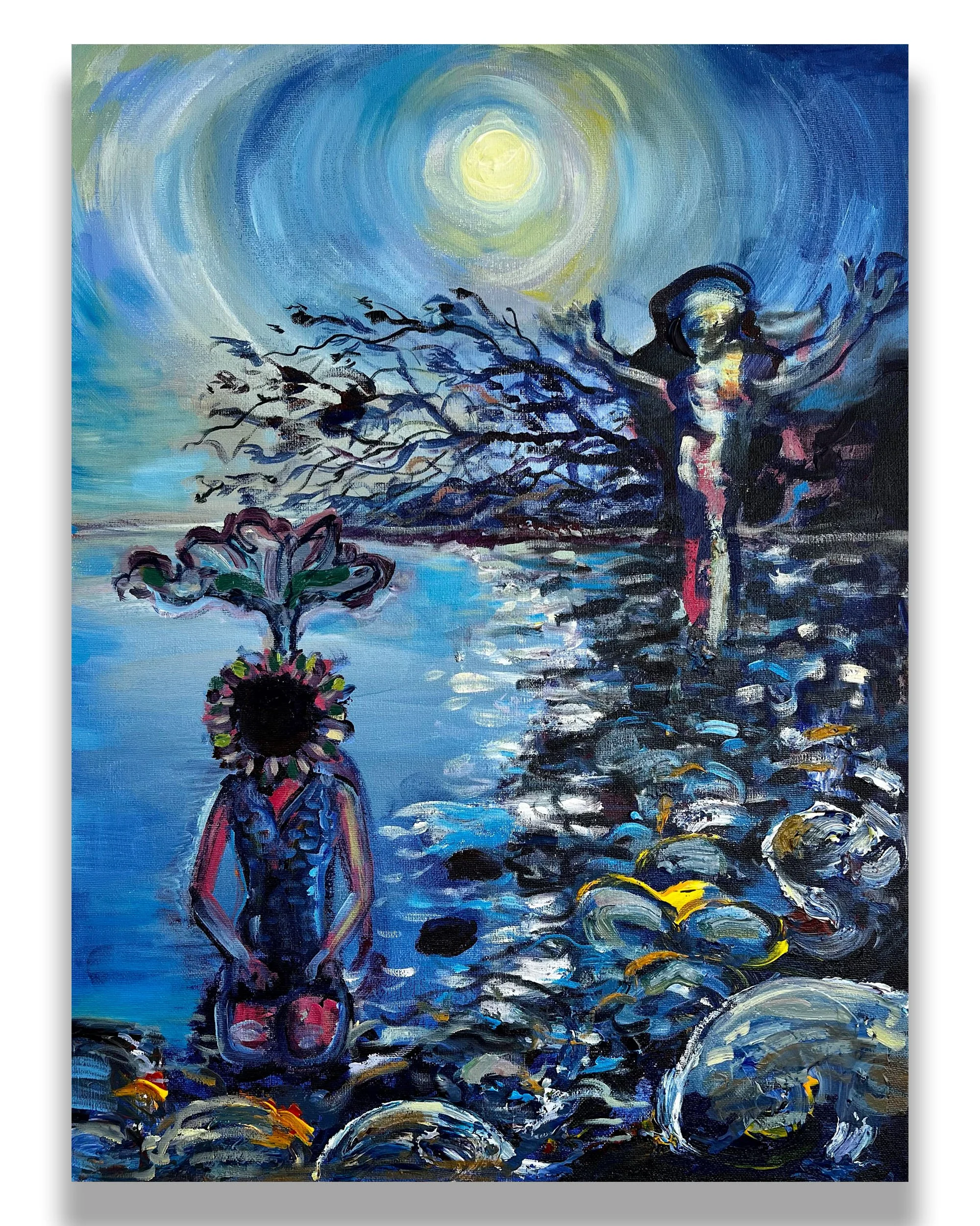 Sound Stones, 2023 oil and acrylic on canvas, 18 x 24 in