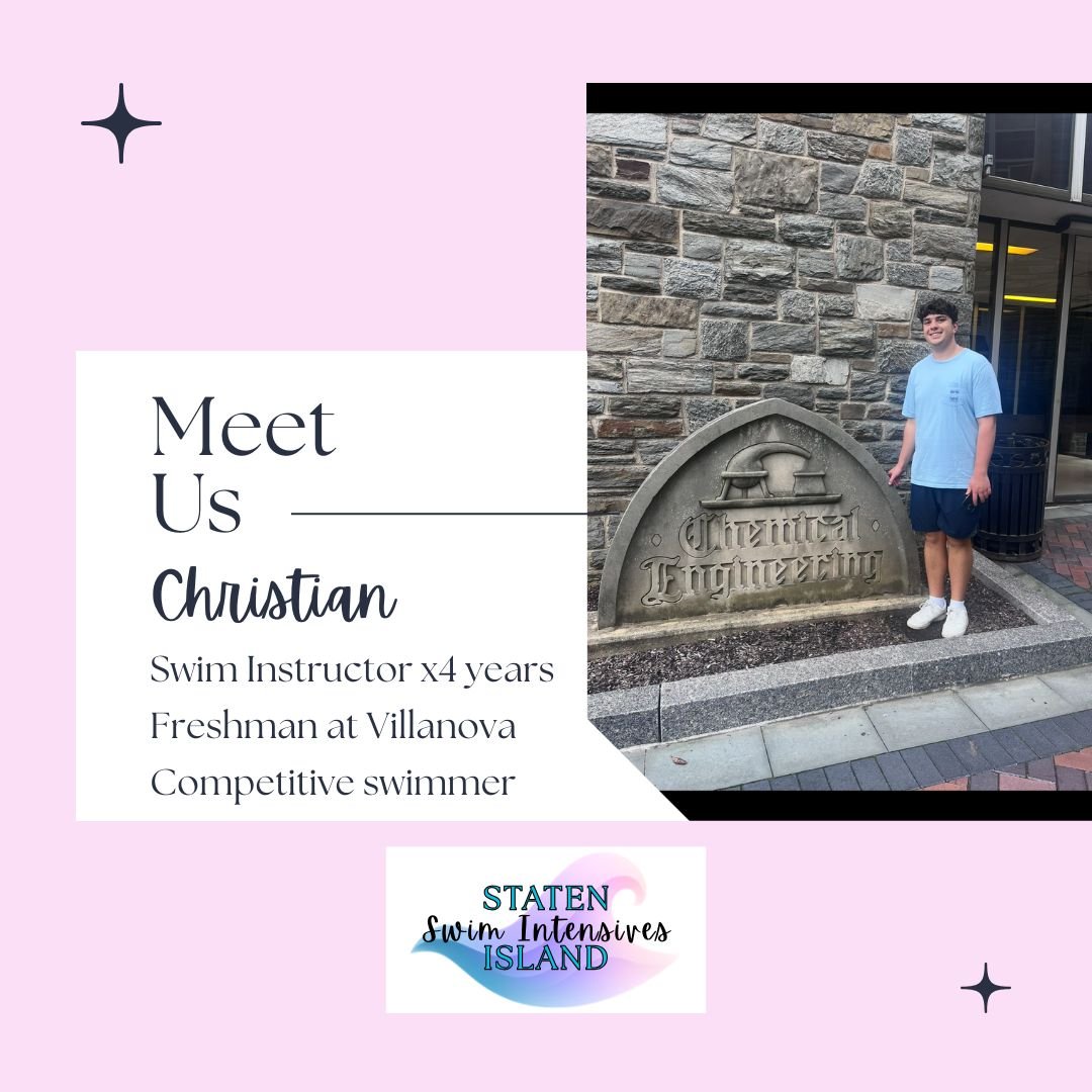 My first instructor!
Last summer, I was so overwhelmed with clients, I asked Christian and a few others to do these lessons with me.
At that point, Christian had been doing lessons with me at South Shore Swim club for 3 years.
THANK GOD HE SAID YES!
