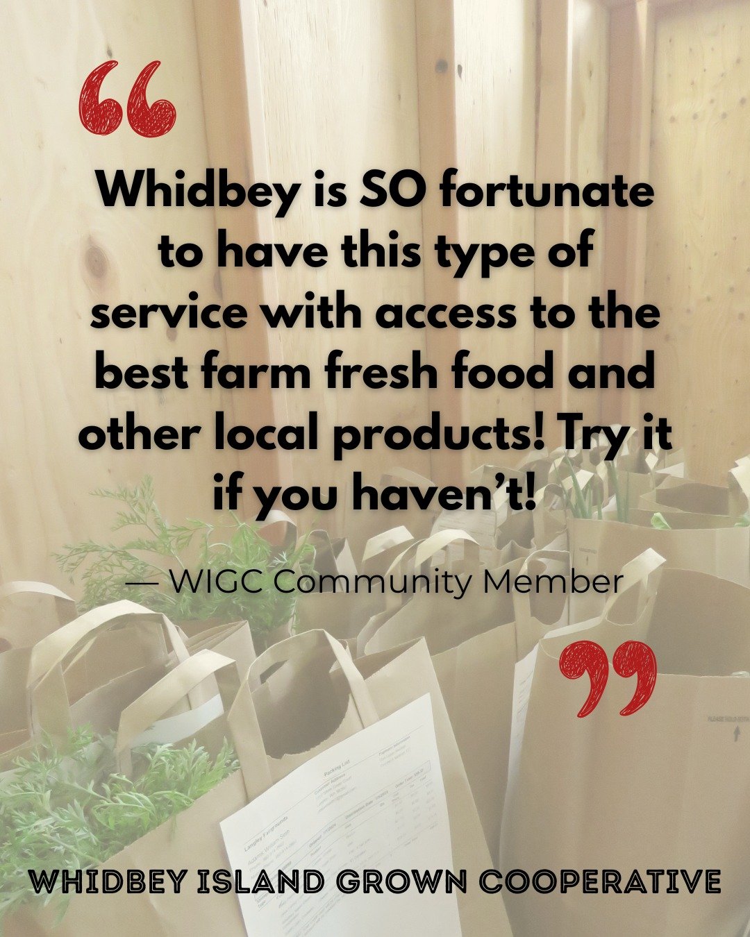 We&rsquo;re so grateful for this community 💚

When neighbors support local farms and share their experiences, it keeps this whole system thriving.

If you haven&rsquo;t tried the Whidbey Island Grown Food Hub yet, maybe this is your sign 🌿

#Whidbe