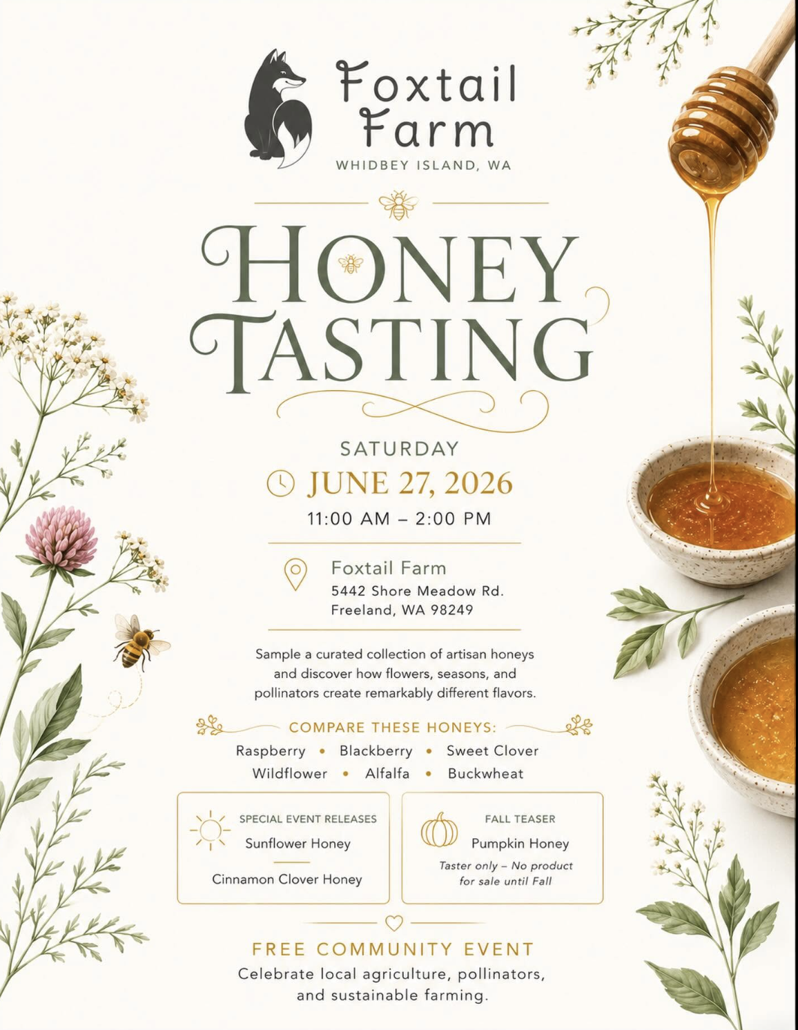 Honey Tasting at Foxtail Farm