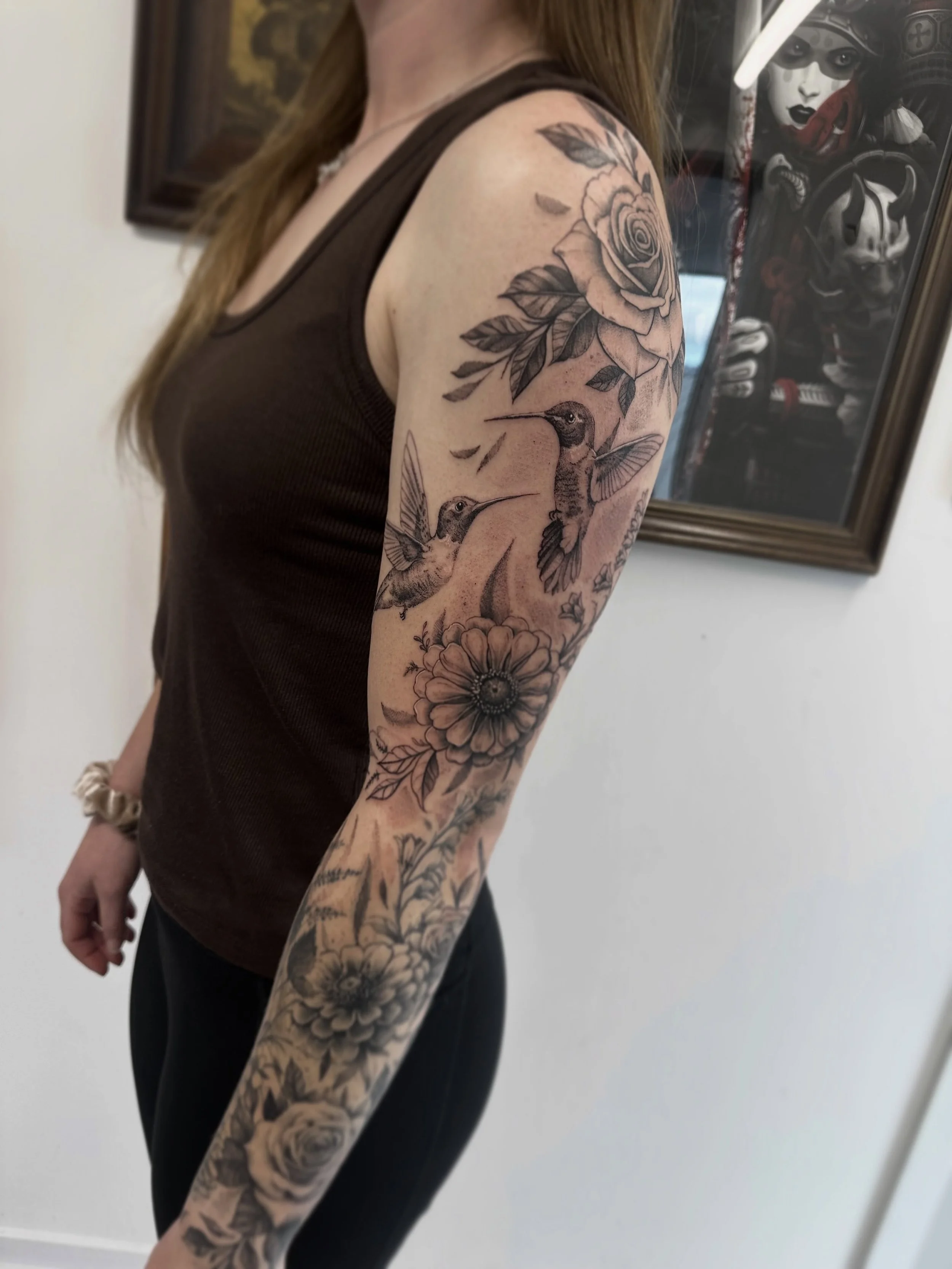 Hummingbirds + floral