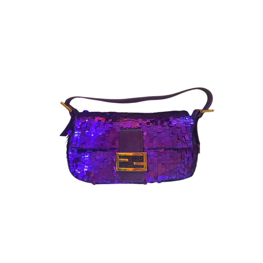 Fendi baguette purple sequin bag  Sequin bag, Bags, Fendi baguette