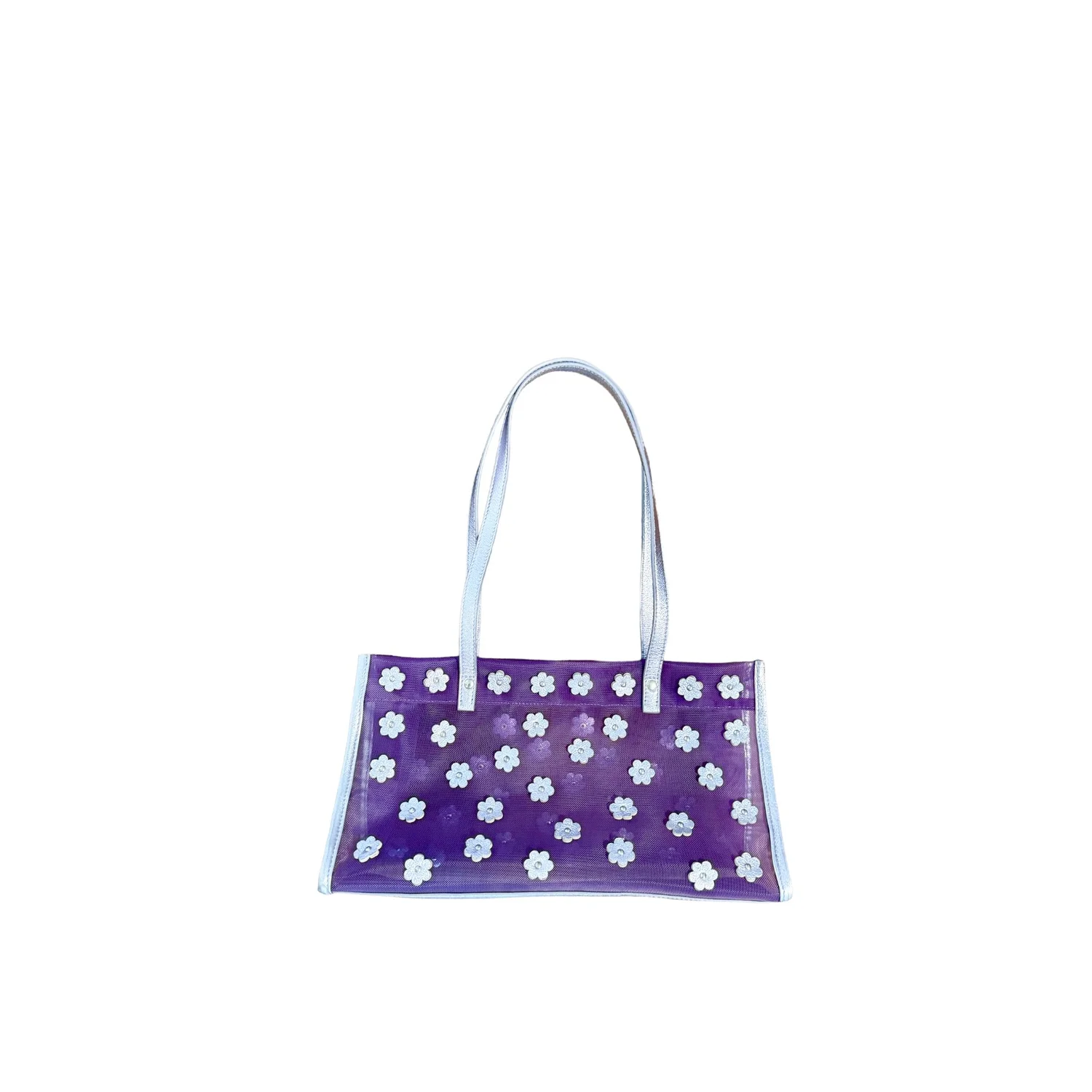 ほぼ未使用☆　miumiu archive bijou flower bag Miu Miu // 1990's Green & Gold Mesh Floral Shoulder Bag