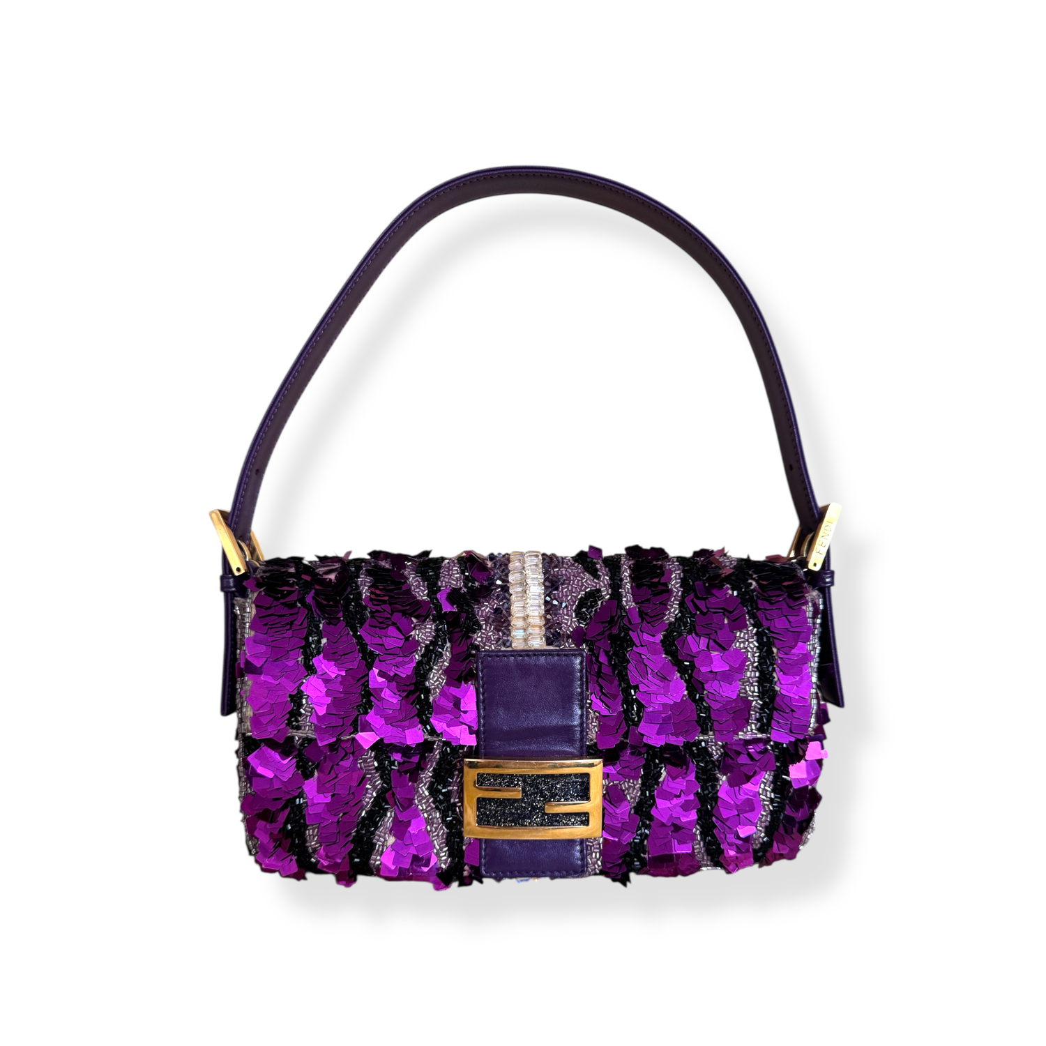 Fendi Purple Rhinestone Sequin Baguette — HollyClosetCase