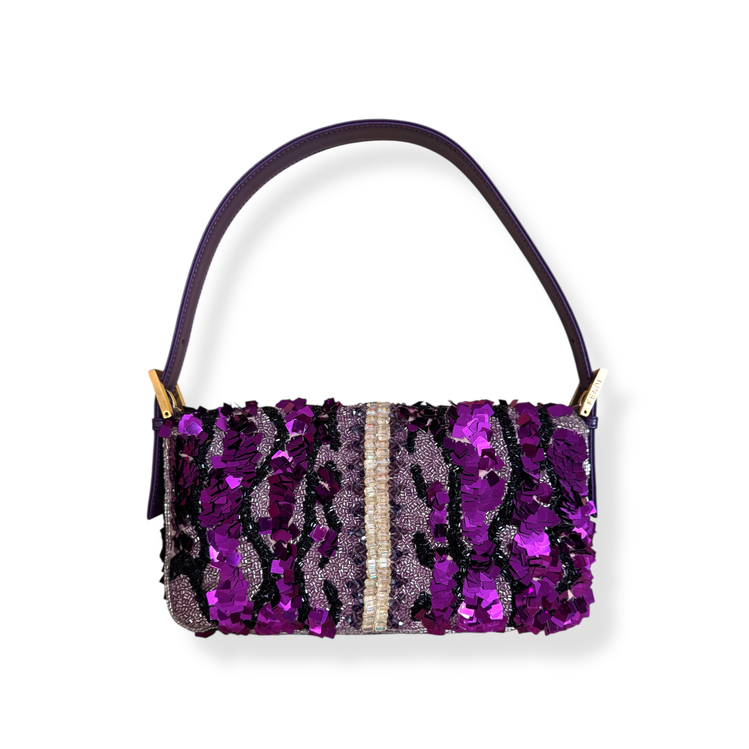 Fendi Purple Rhinestone Sequin Baguette — HollyClosetCase