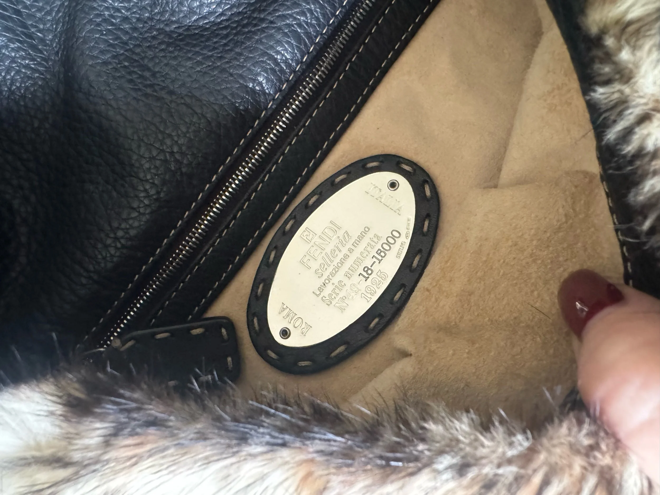 Fendi Mink Fur Leather Trim Baguette — HollyClosetCase