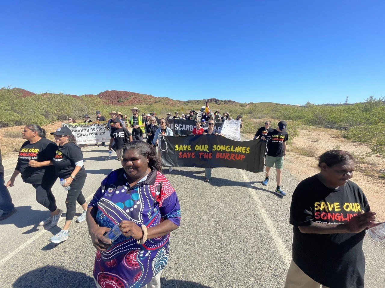 ROCK ART PROTESTORS OUT IN FORCE