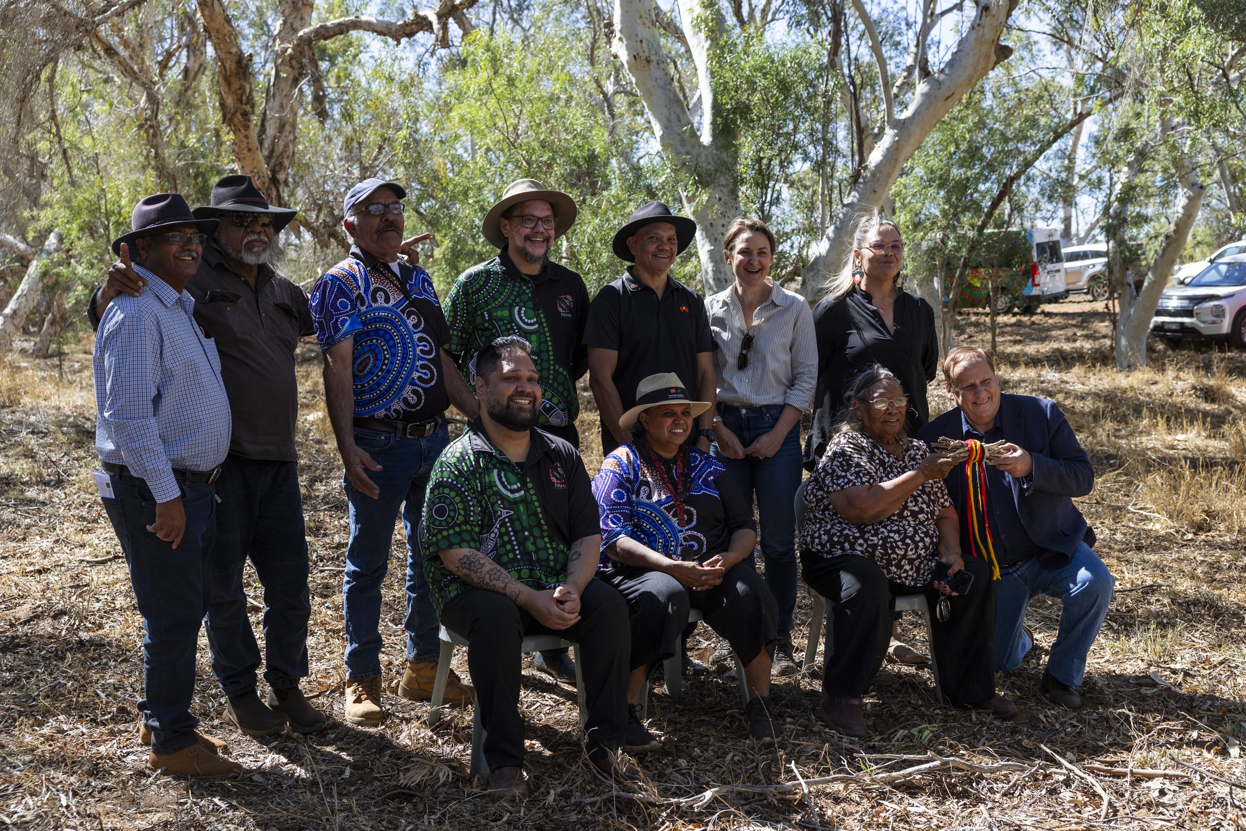The Yule River On-Country Bush Meeting Working Group with WA Government Ministers Don Punch and Amber-Jade Sanderson.
