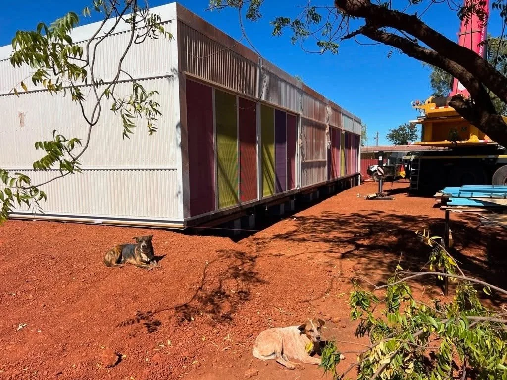 The new clinic under construction in Balgo in the Kimberley.