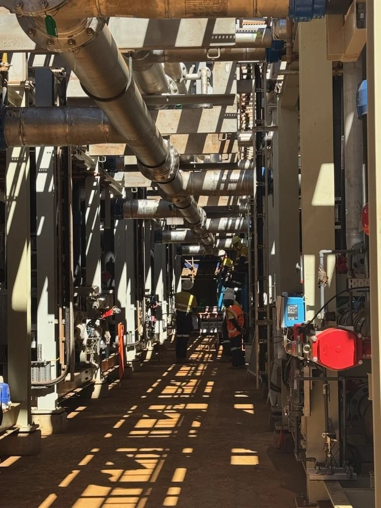 Inside the desalination plant funded by the WA Government and Rio Tinto, that the mining company is building and intends to sell to Yindjibarndi WaterCo.