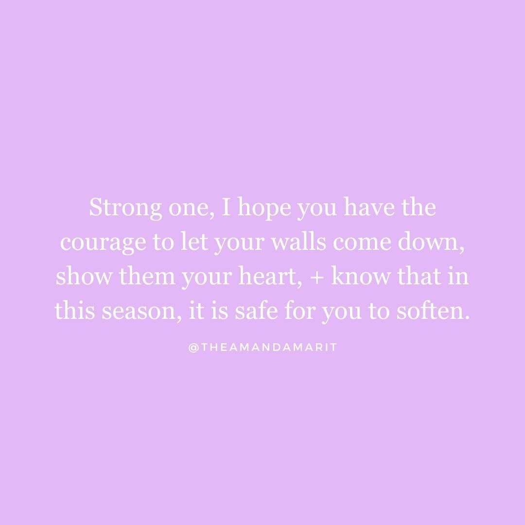 A letter to my strong ones 💌
⠀⠀⠀⠀⠀⠀⠀⠀⠀
It is time to soften. To let your guard down. To show everyone your beautiful heart. 💖
⠀⠀⠀⠀⠀⠀⠀⠀⠀
In this season, it is safe to be fully you + to show this side of you. In fact, it&rsquo;s required, because thi