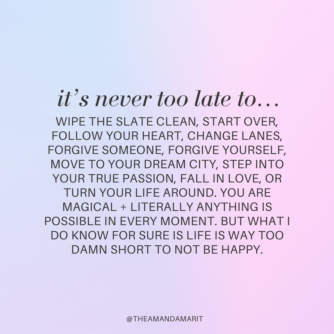 ✨ It&rsquo;s never too late ✨
Doesn&rsquo;t the mind try to trick us into thinking this?? I overheard someone on a walk recently saying that bc they are in their 40s, they&rsquo;re past their prime.

I couldn&rsquo;t help but feel completely confused