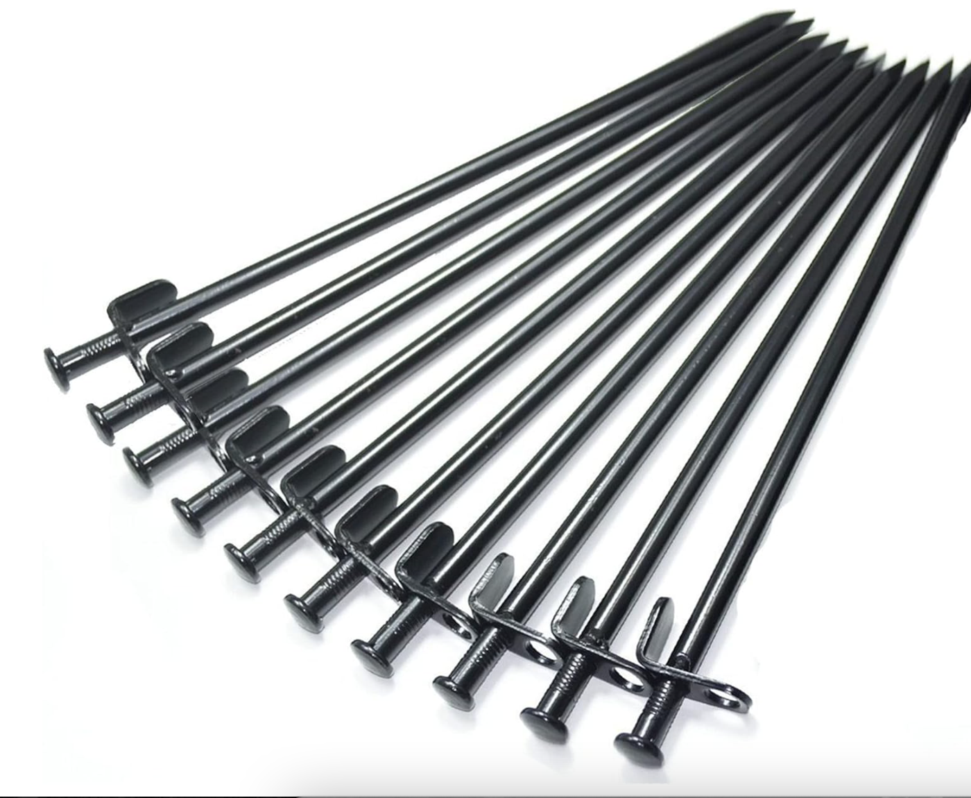 10-Pack Black Steel Ground Stakes for Tomato Trellis System (11.8 inches)