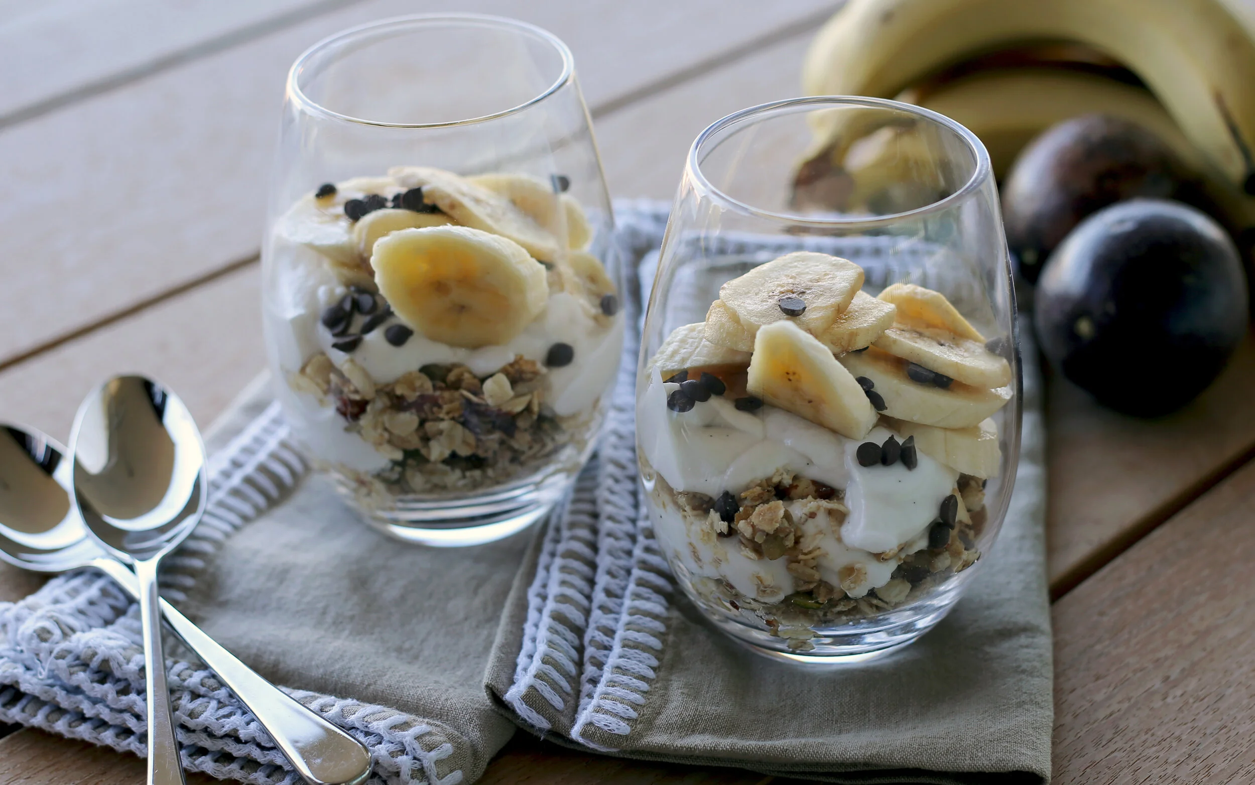 Breakfast banoffi parfait