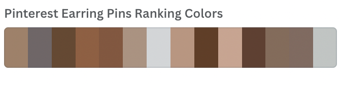 Screenshot of a HEX color bar for Pinterest earring Pins ranking colors