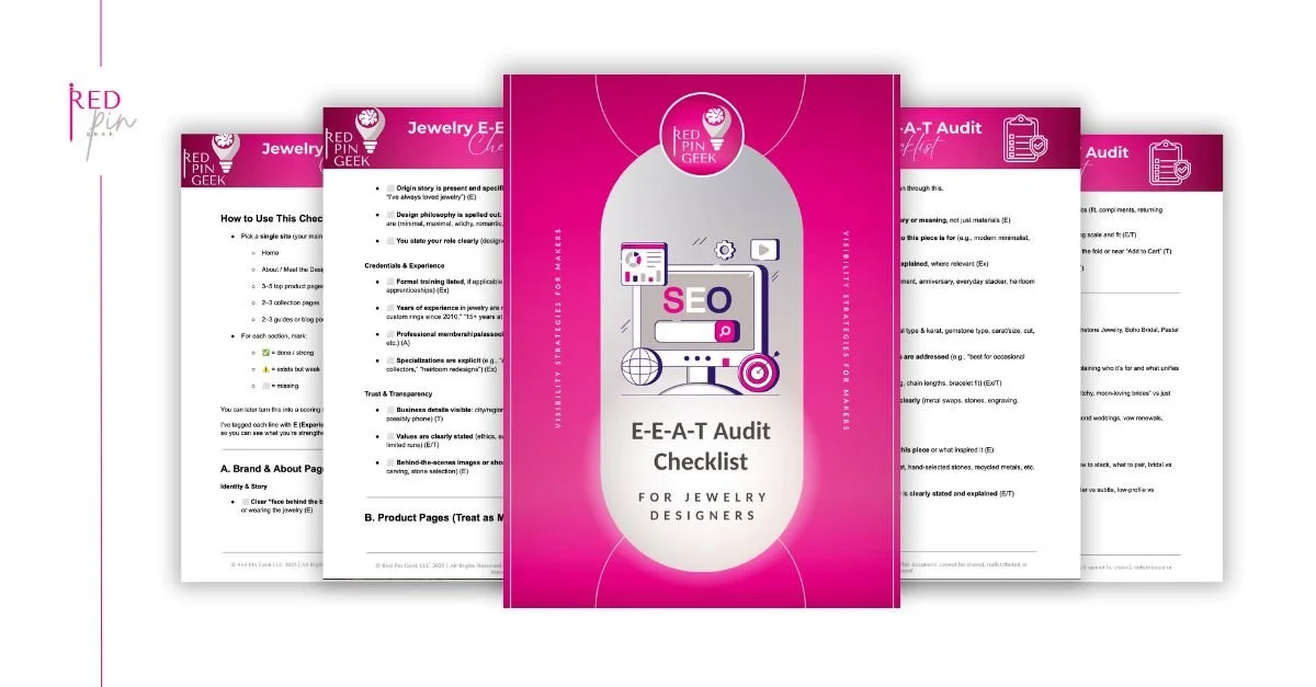 Mockup of the Jewelry E-E-A-T Audit Checklist pages