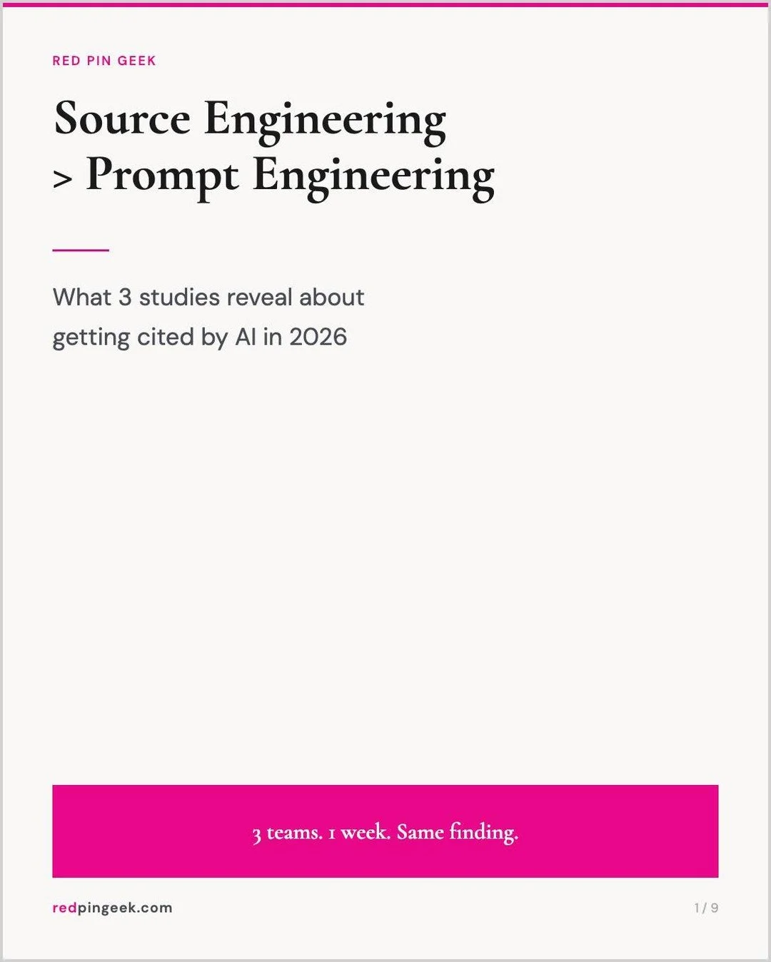 3 research teams published findings in the same week. None of them were talking to each other. They all said the same thing.
AI doesn't cite the biggest brand. It cites the most readable one.

I've been testing this on my own jewelry store and my con
