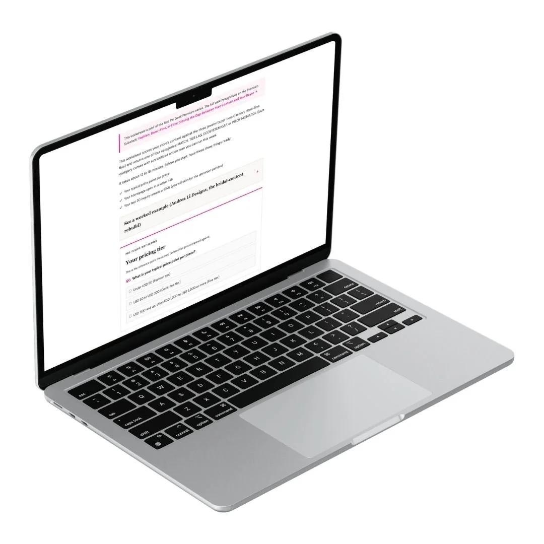 open laptop computer with the premium-tools/content-to-buyer-tier-audit