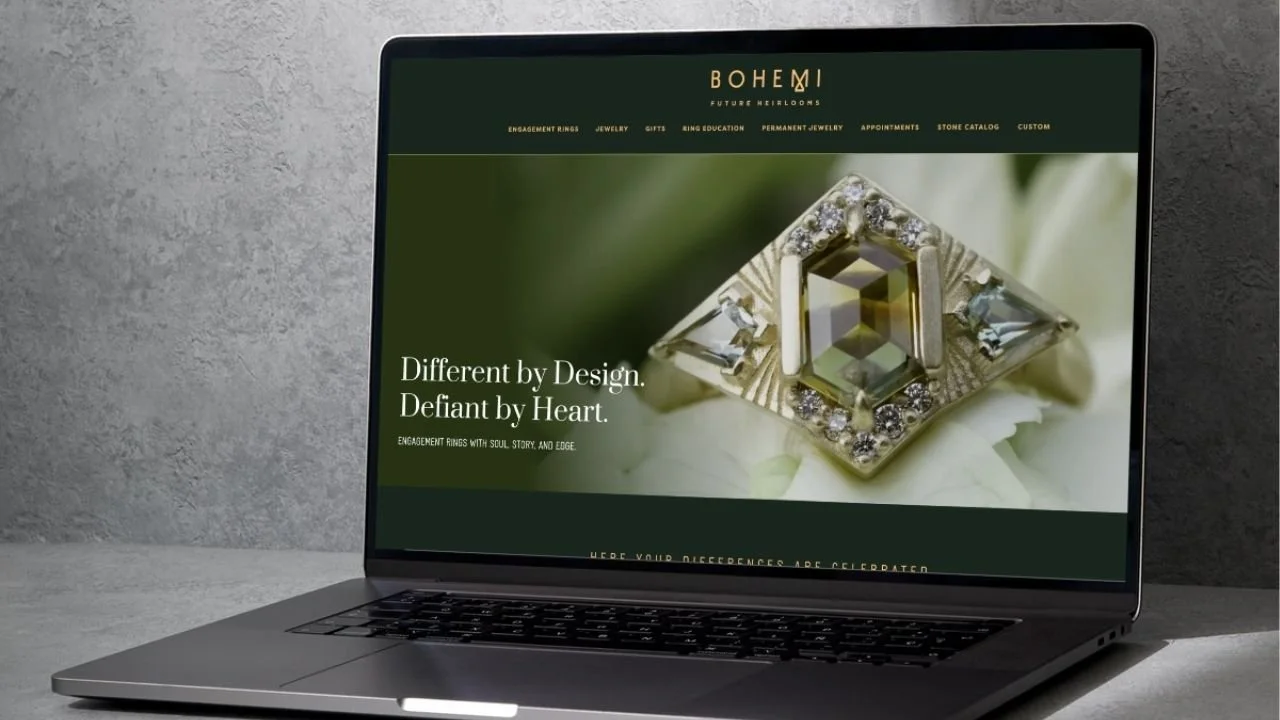 Bohemi website on a laptop