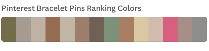 Screenshot of a HEX color bar of Pinterest Bracelet Pins Ranking Colors