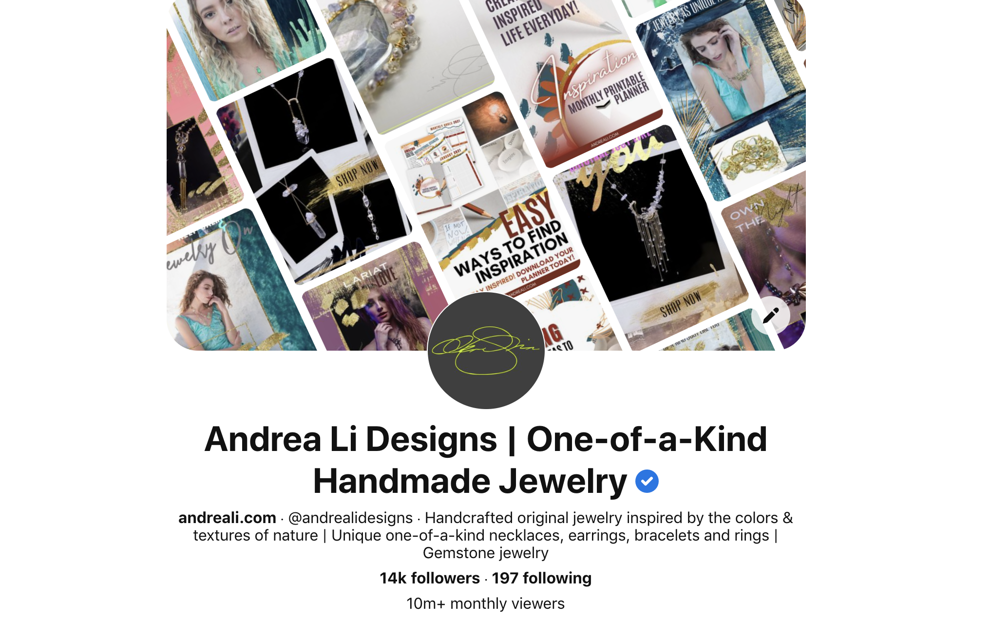 screenshot of my Pinterest account in 2017 displaying 10+ million views