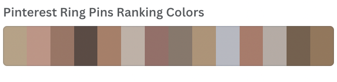 screenshot of a HEX color bar for Pinterest ring pins ranking colors
