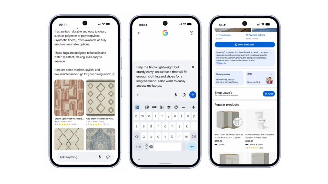 Google's UCP Agentic Shopping screenshots