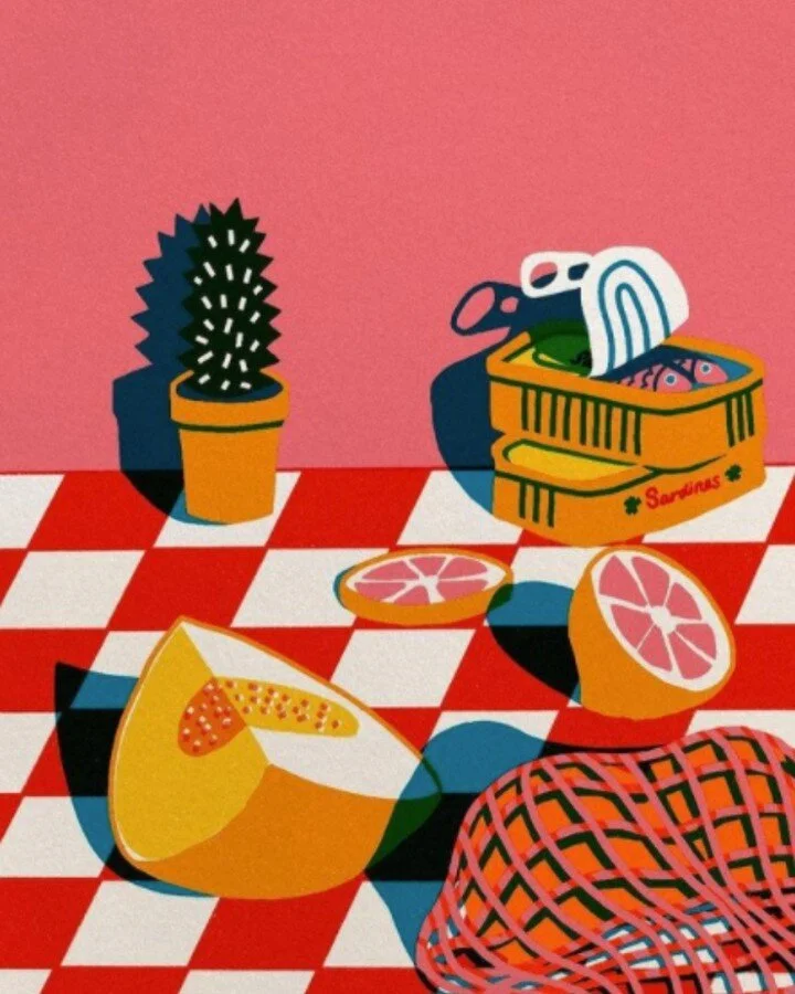 Still life by @hannah_bonn. 🍉 
Go ahead and follow @stillherestilllife, do it you won't.

#colorpalette #colourlover #colorinspo #designinspo #dailyinspo #stillife #graphicart #2dart #red #graphicstyle