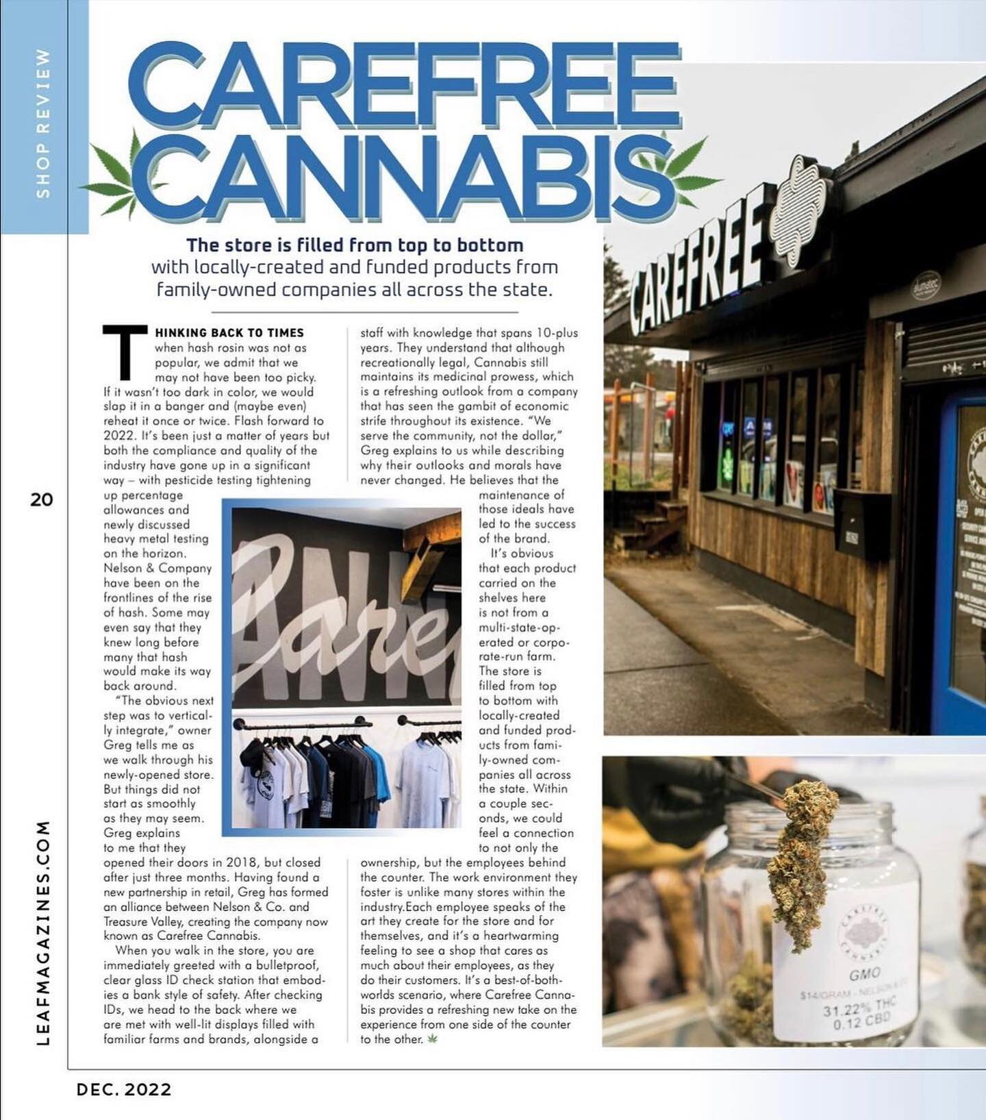 @oregonleaf Shop Review - December Issue featuring @carefreepdx, a local dispensary restoration project. #shoplocal 

&ldquo;The store is filled from top to bottom with locally-created and funded products from family-owned companies all across the st