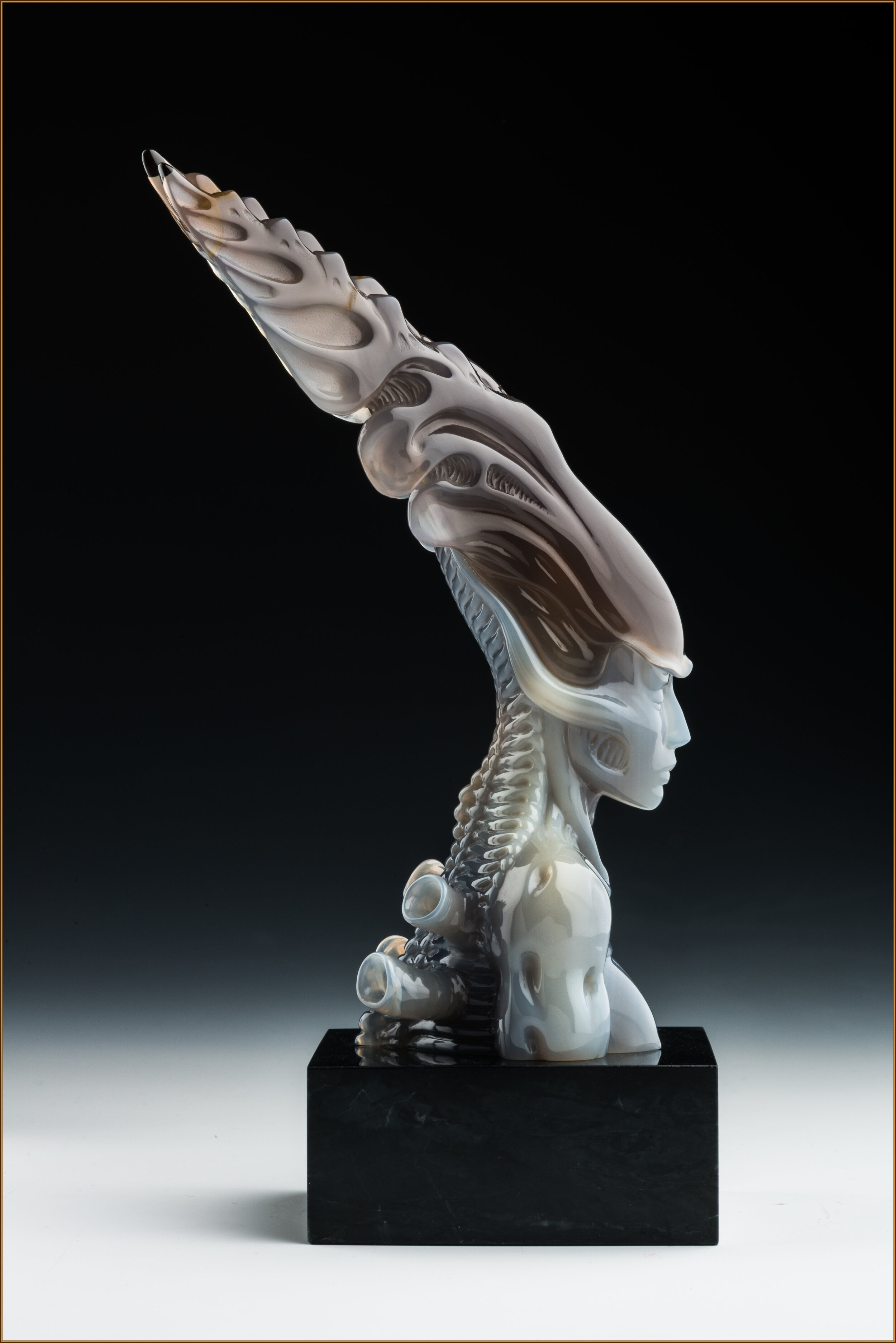 Gemstone sculpture - Cosmos Queen 1 -gems & carvings.com
