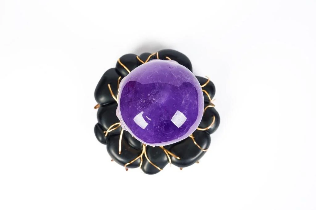 Amethyst Figurine - Jelly Fish-4-gemsandcarvings.com