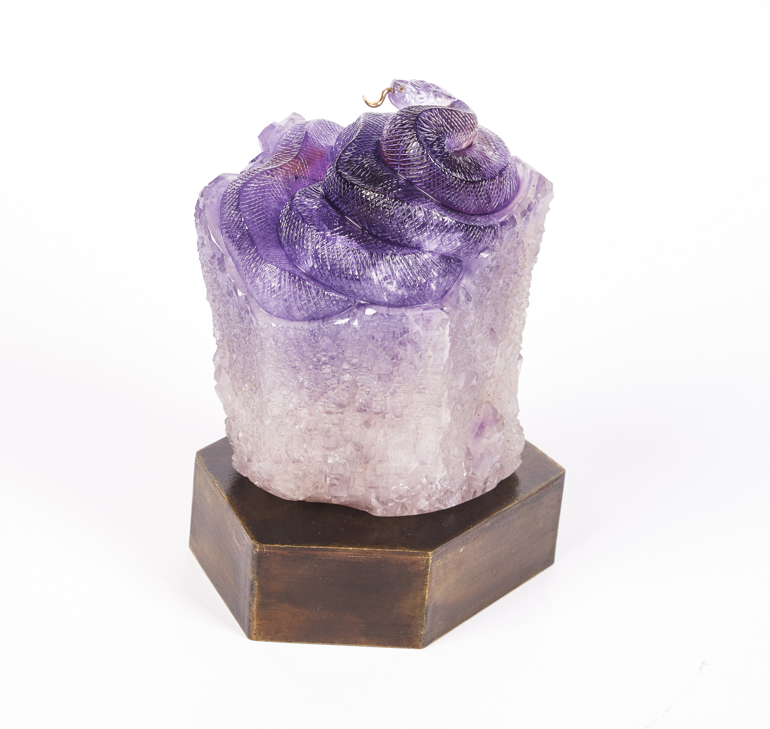 Bi-colour Amethyst -Python Carving-4-gemsandcarvings.com