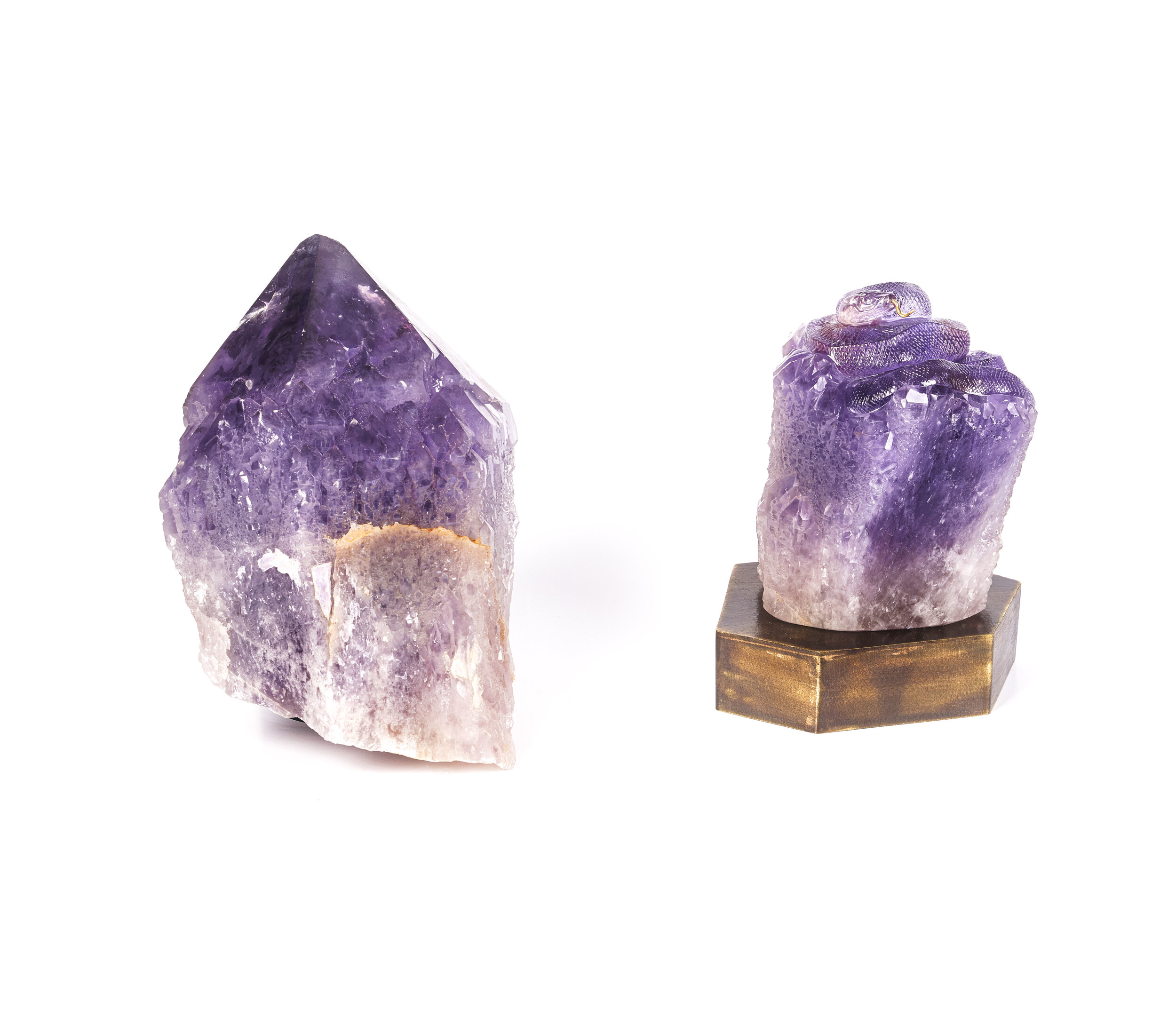 Bi-colour Amethyst -Python Carving-3-gemsandcarvings.com