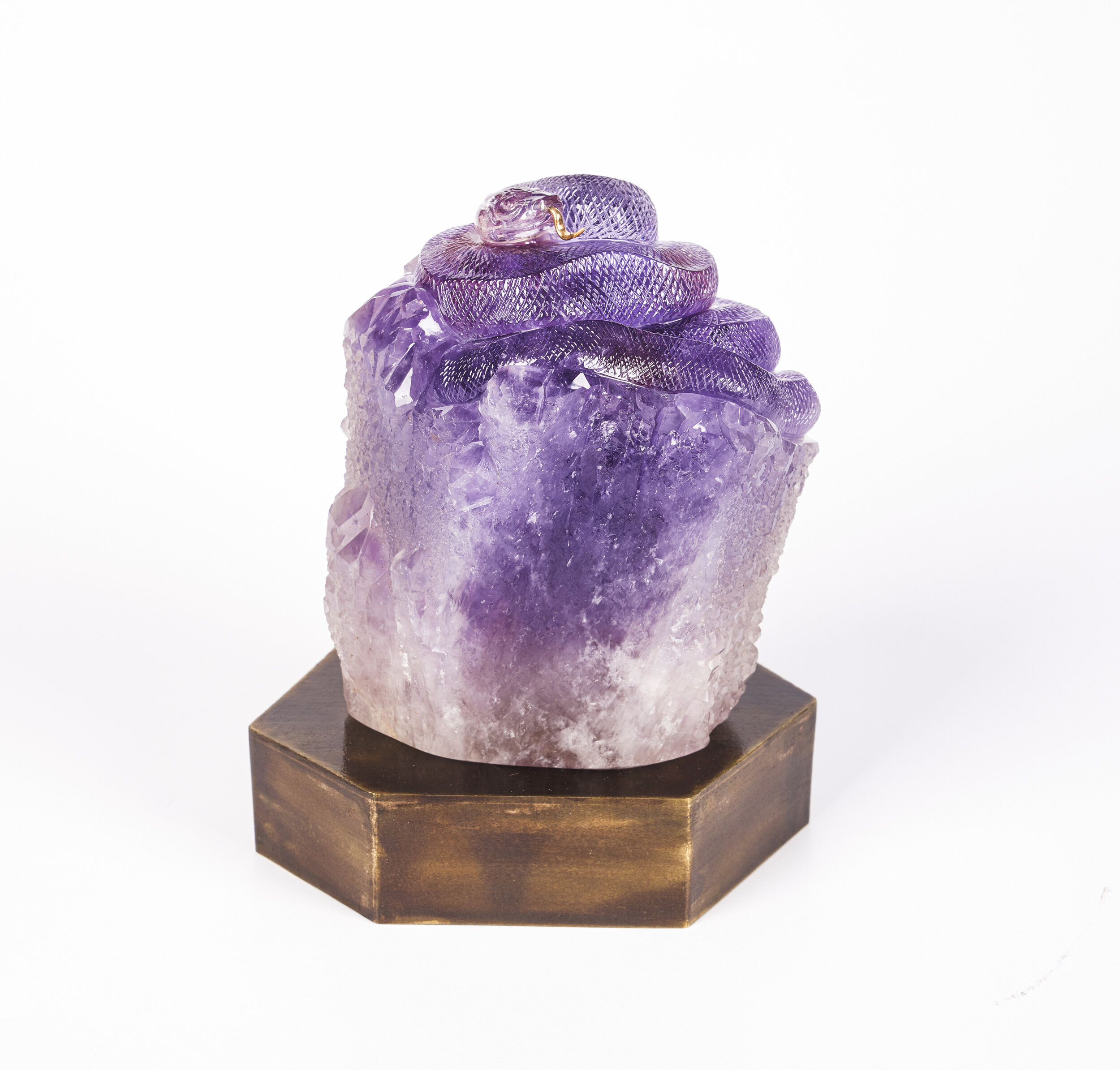 Bi-colour Amethyst -Python Carving-5-gemsandcarvings.com