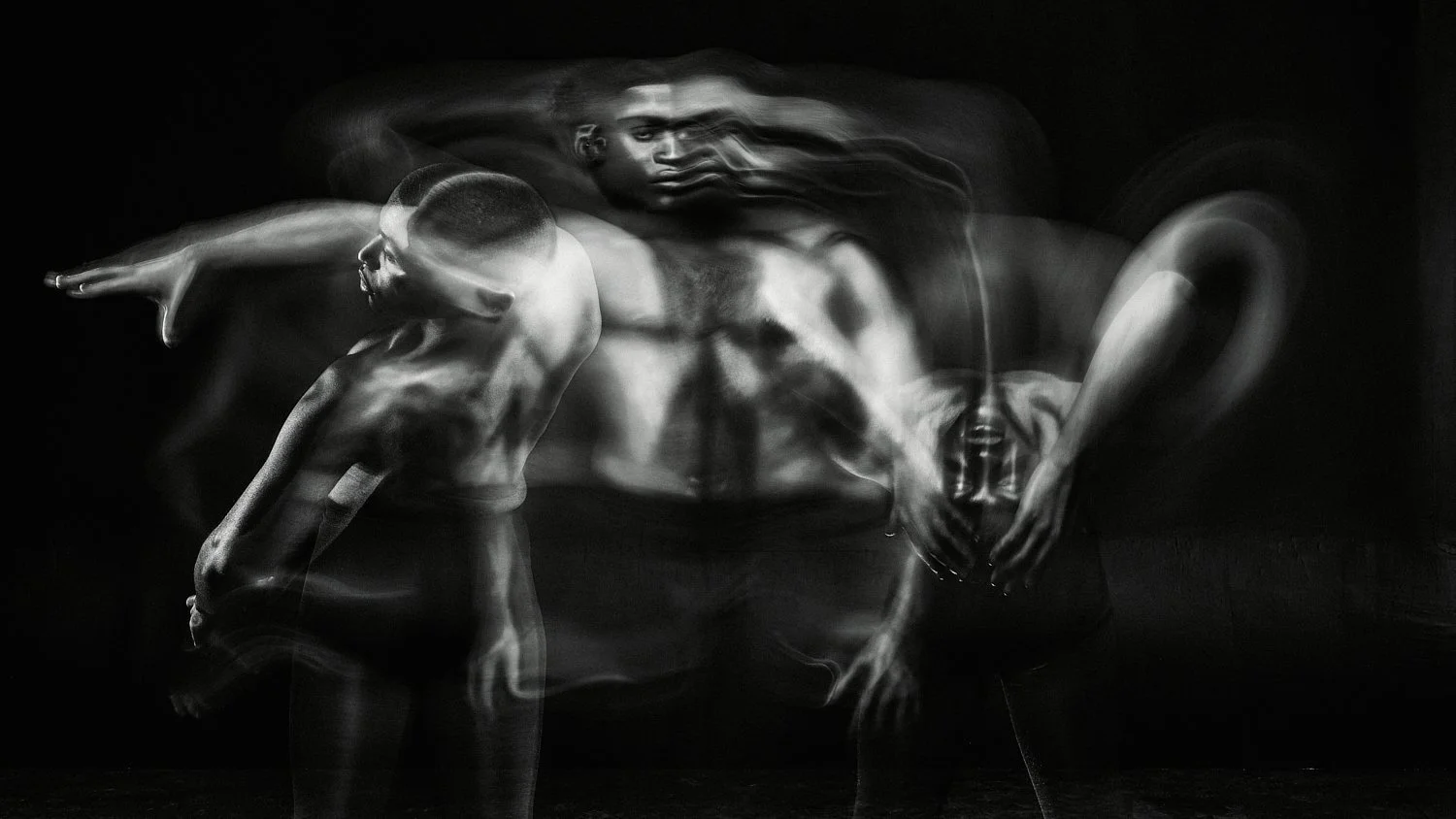 Abstract artistic photograph of a person dancing with motion blur effects