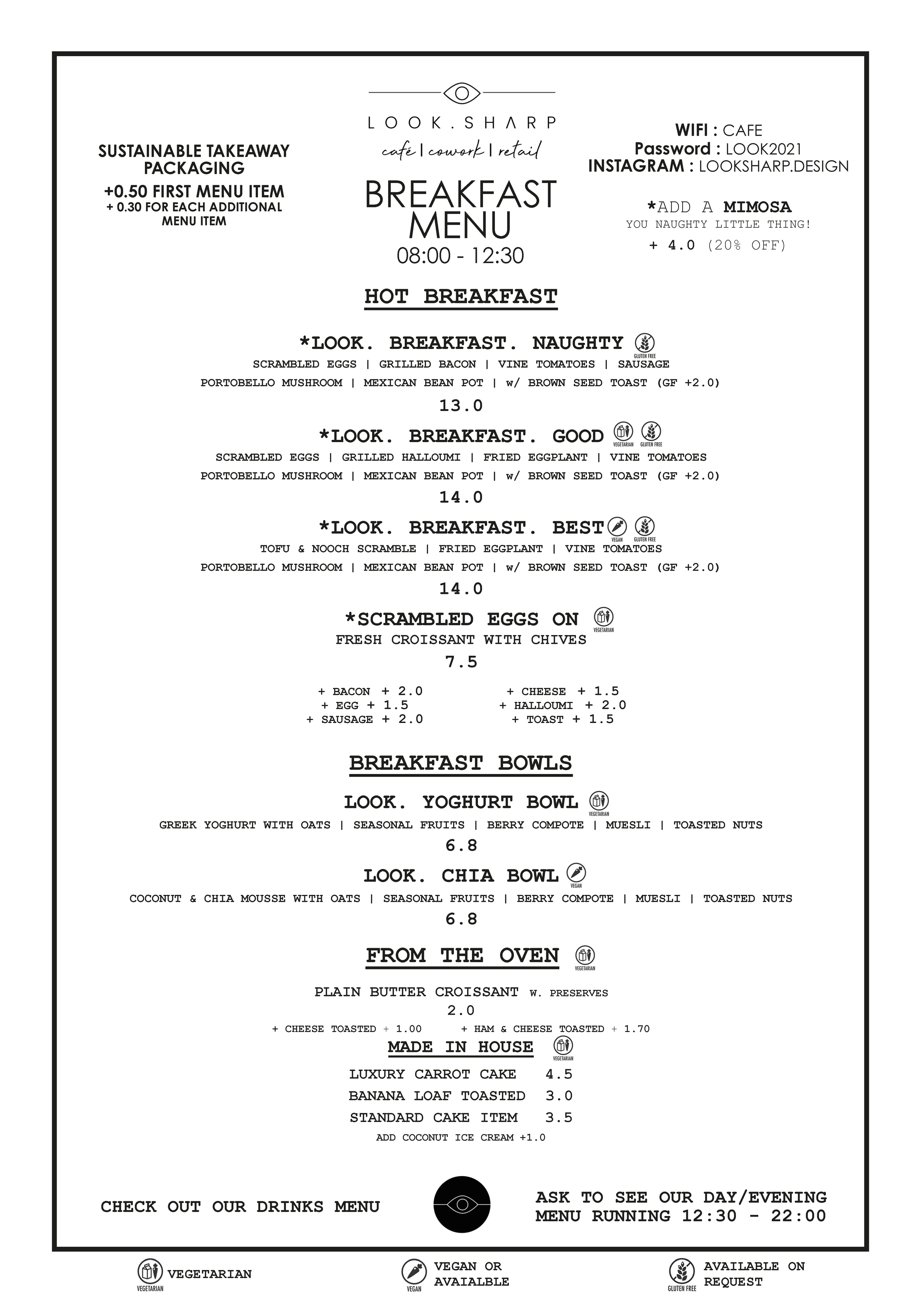 Cafe Menu — L o o k . S h a r p
